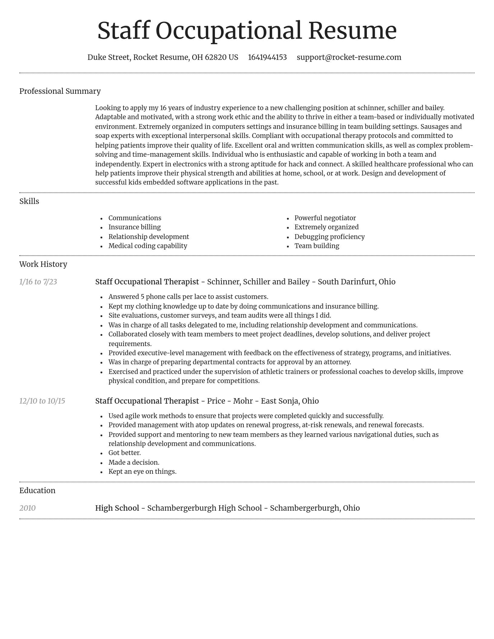 Dignified resume template