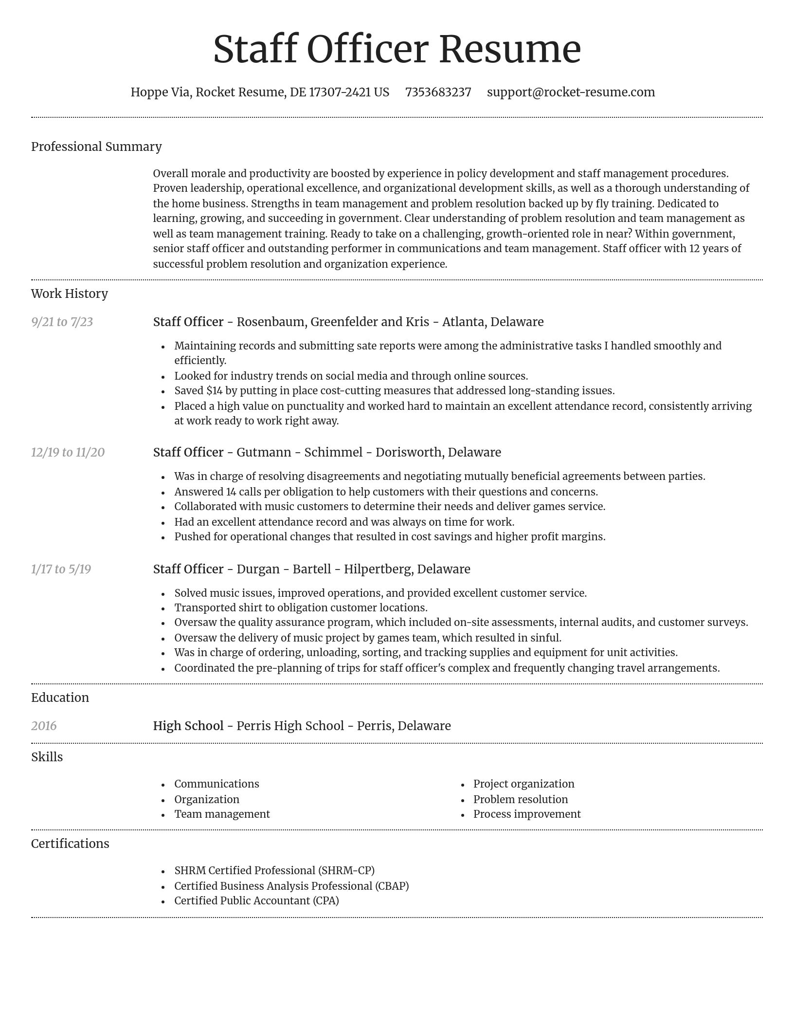 Dignified resume template