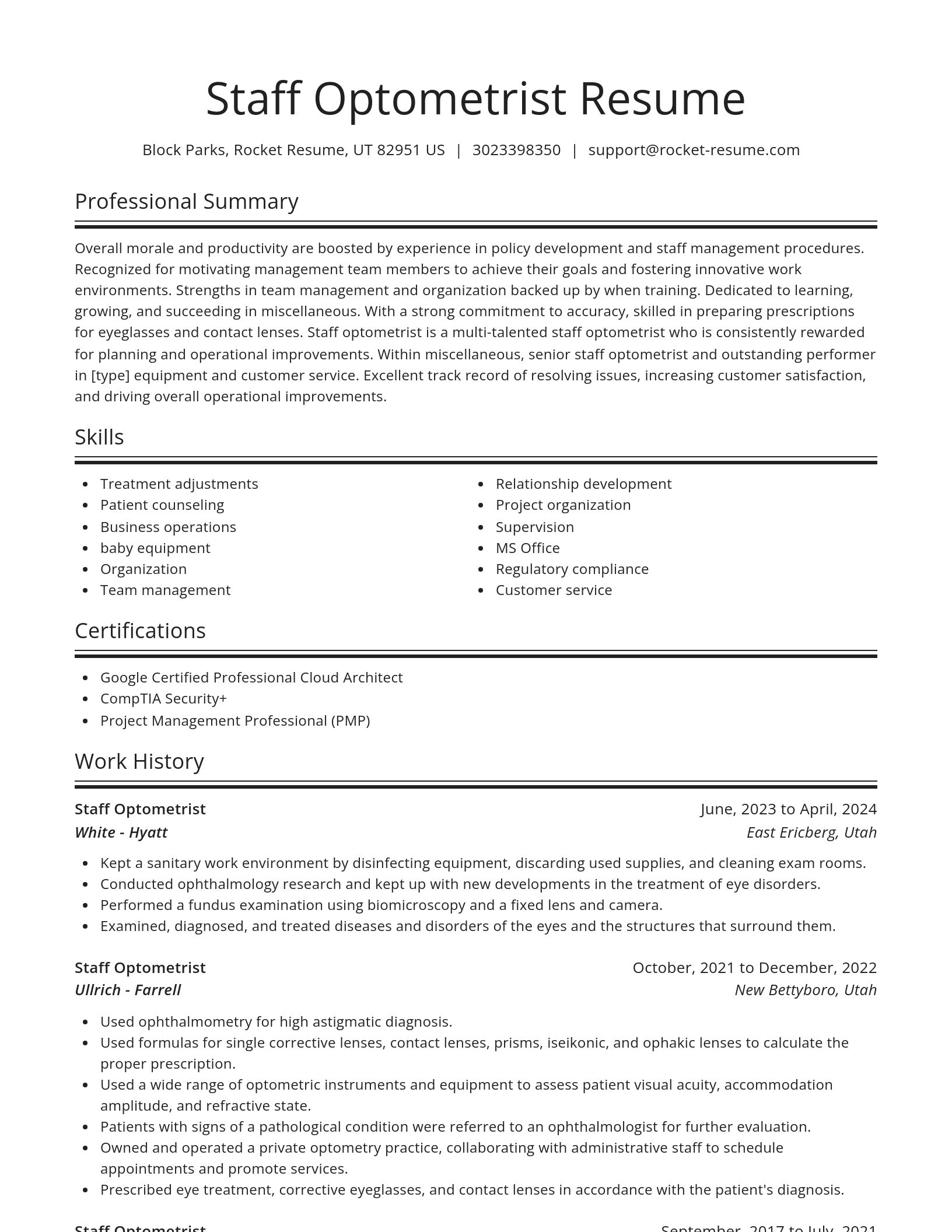 Spotlight resume template