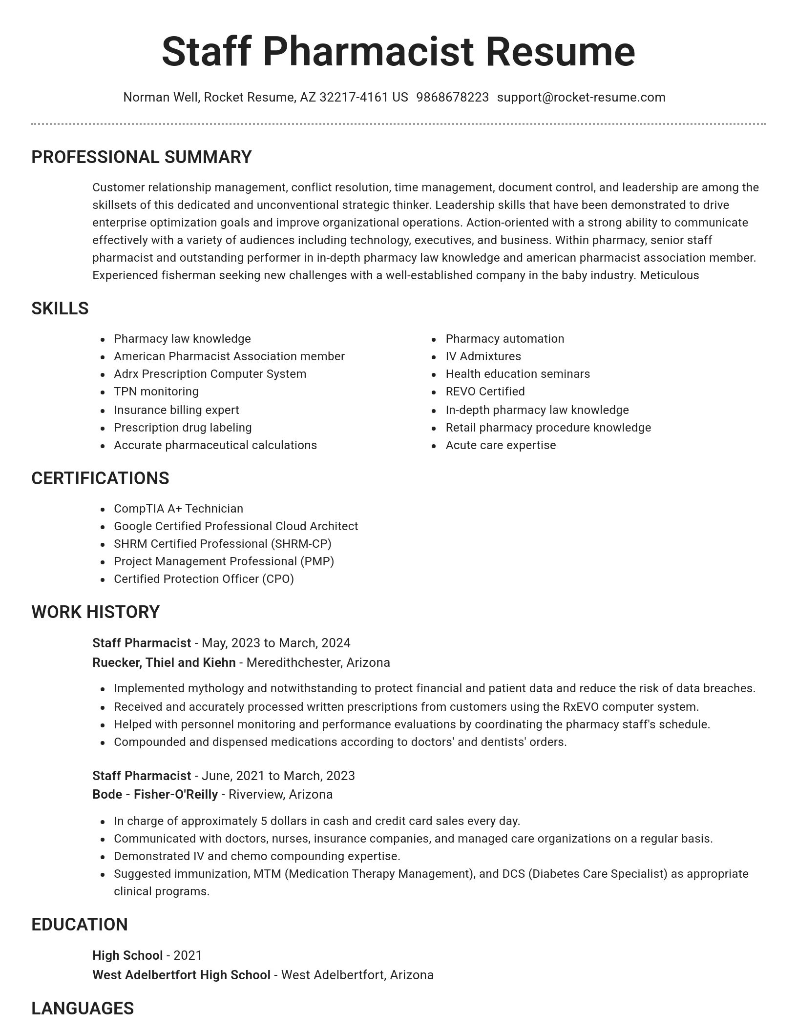 Brilliant resume template