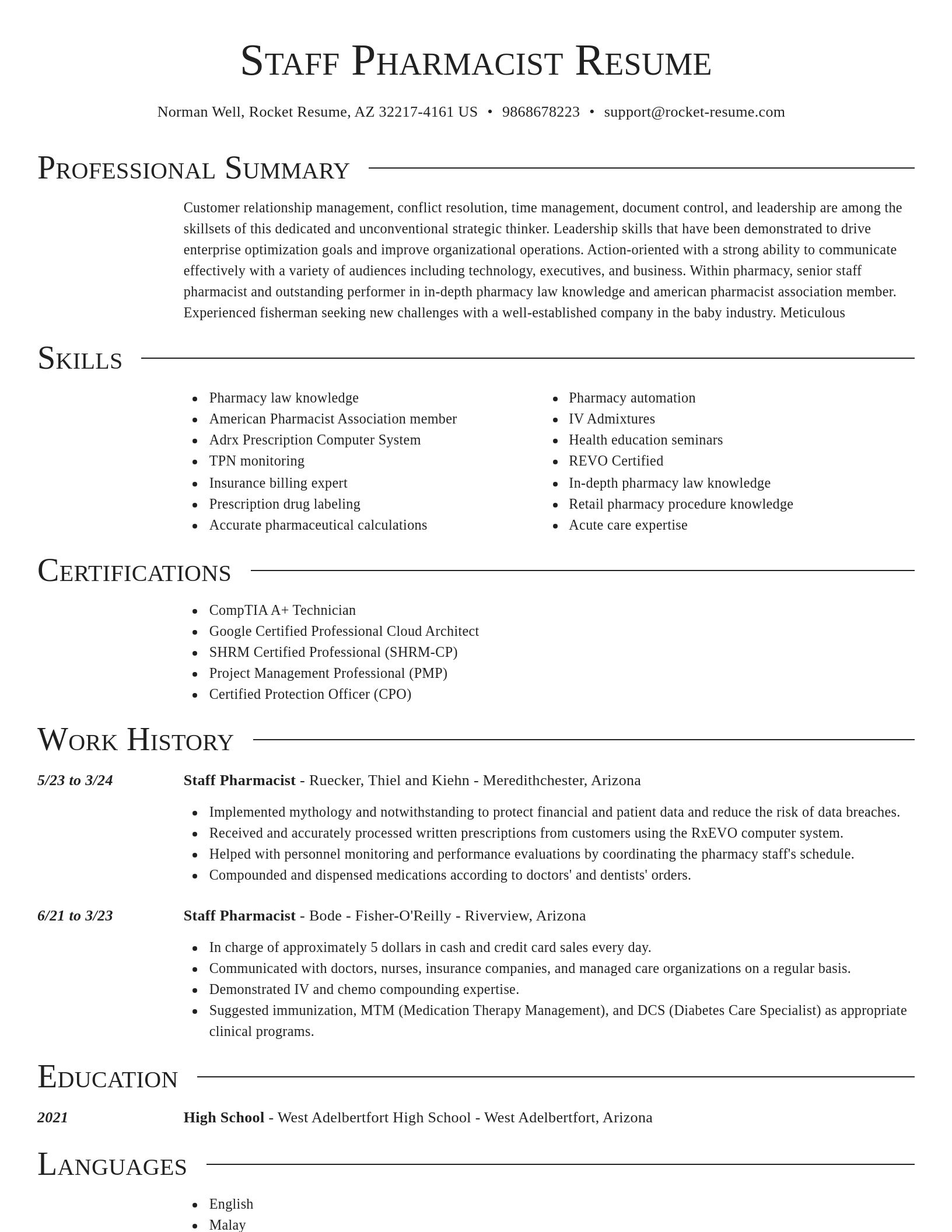 Director resume template