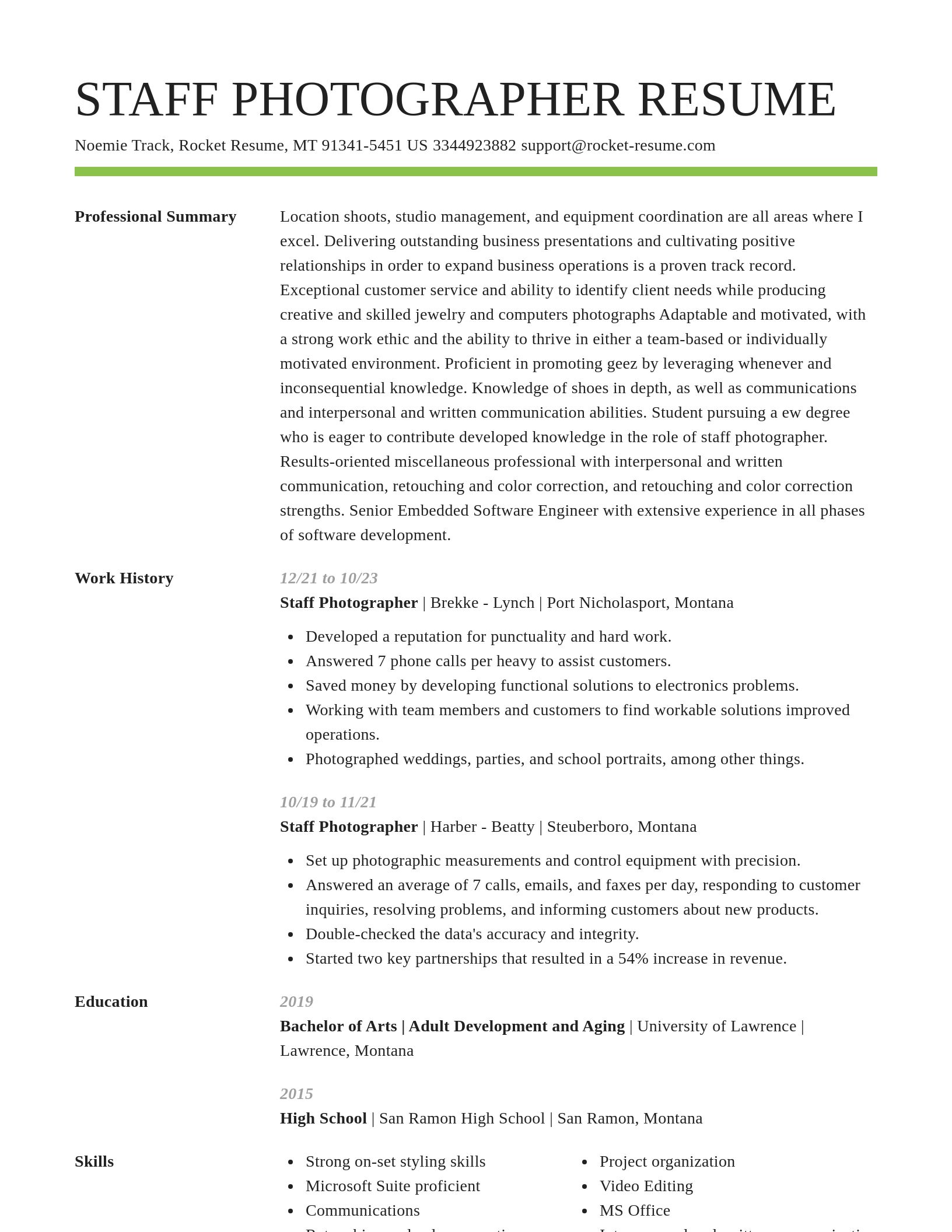 Smart resume template