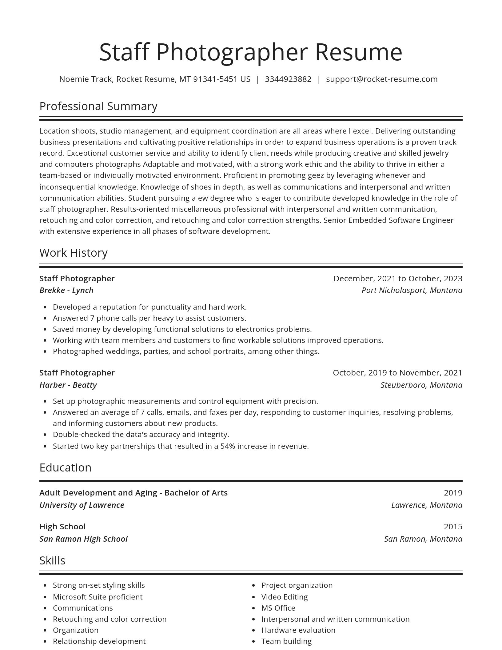 Spotlight resume template