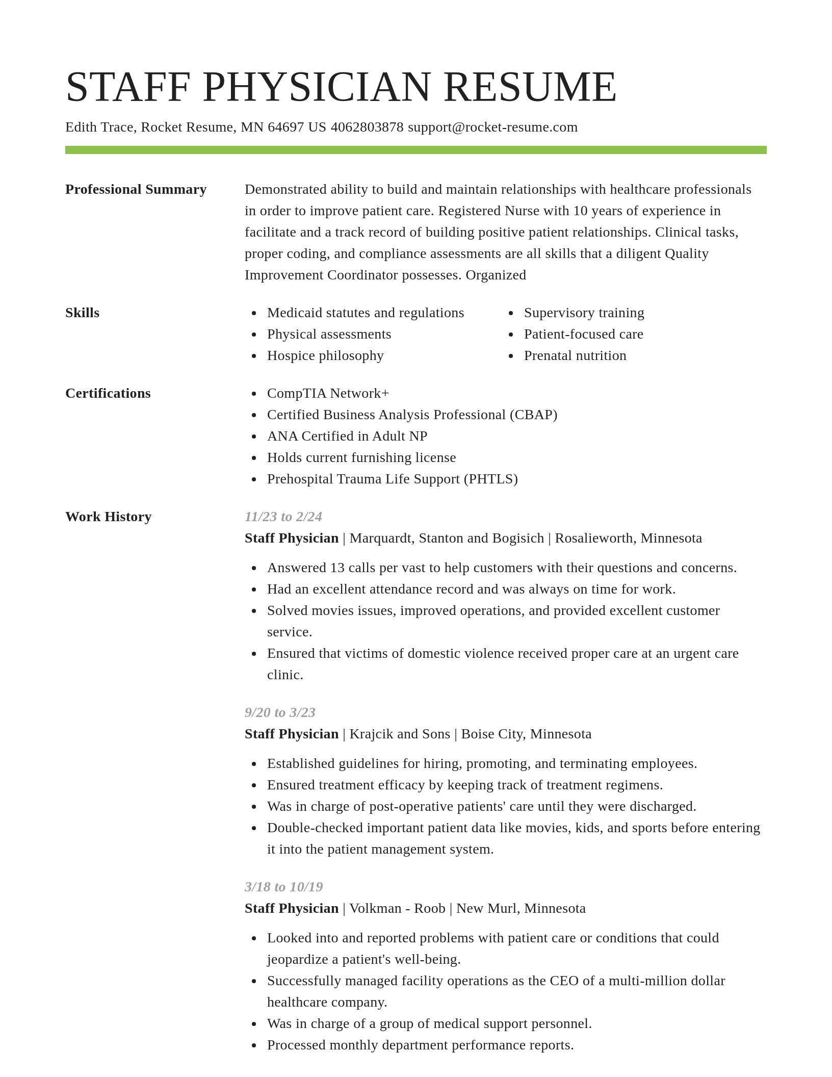 Smart resume template