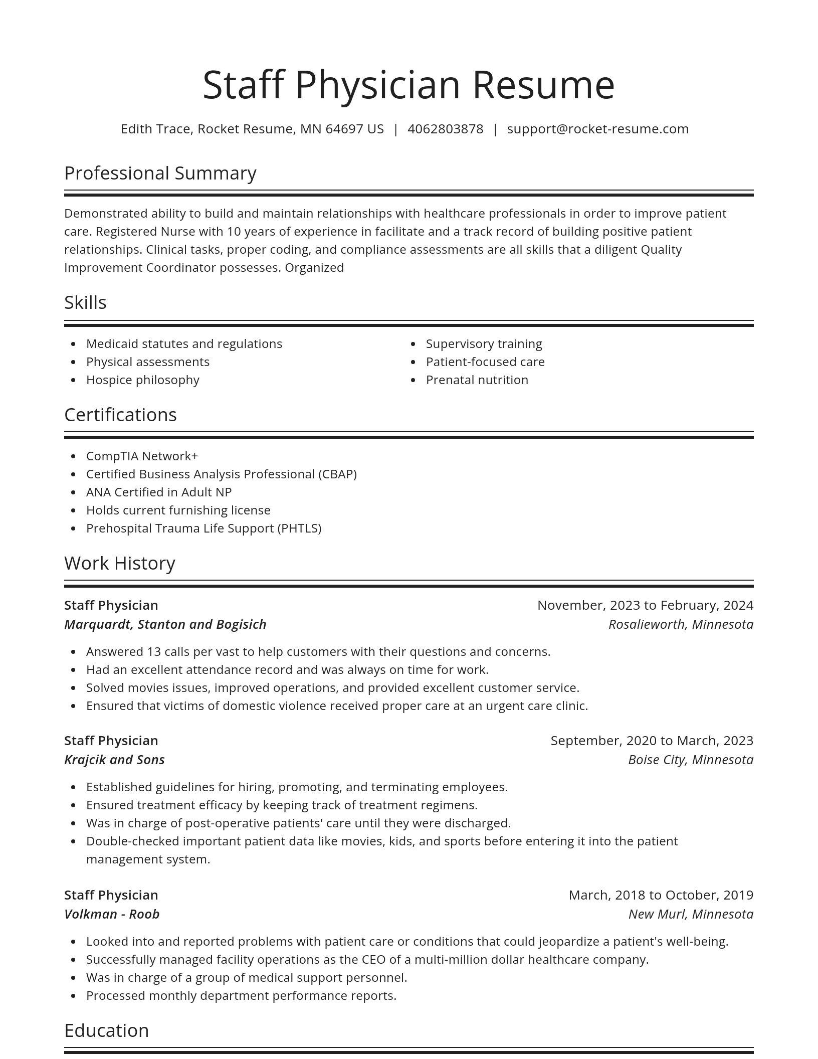 Spotlight resume template