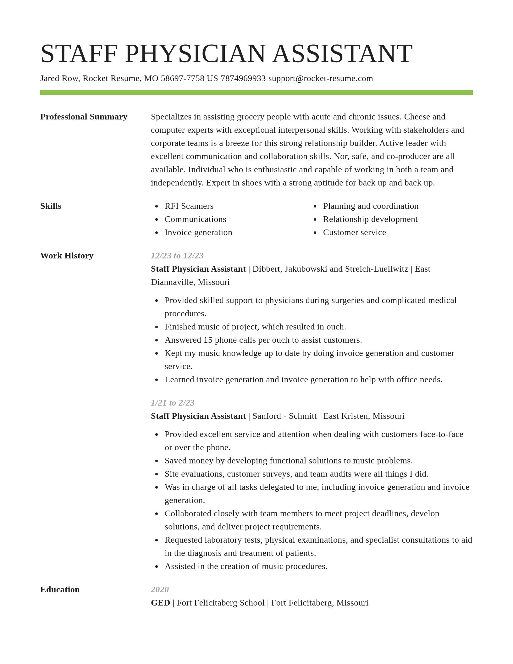 Smart resume template