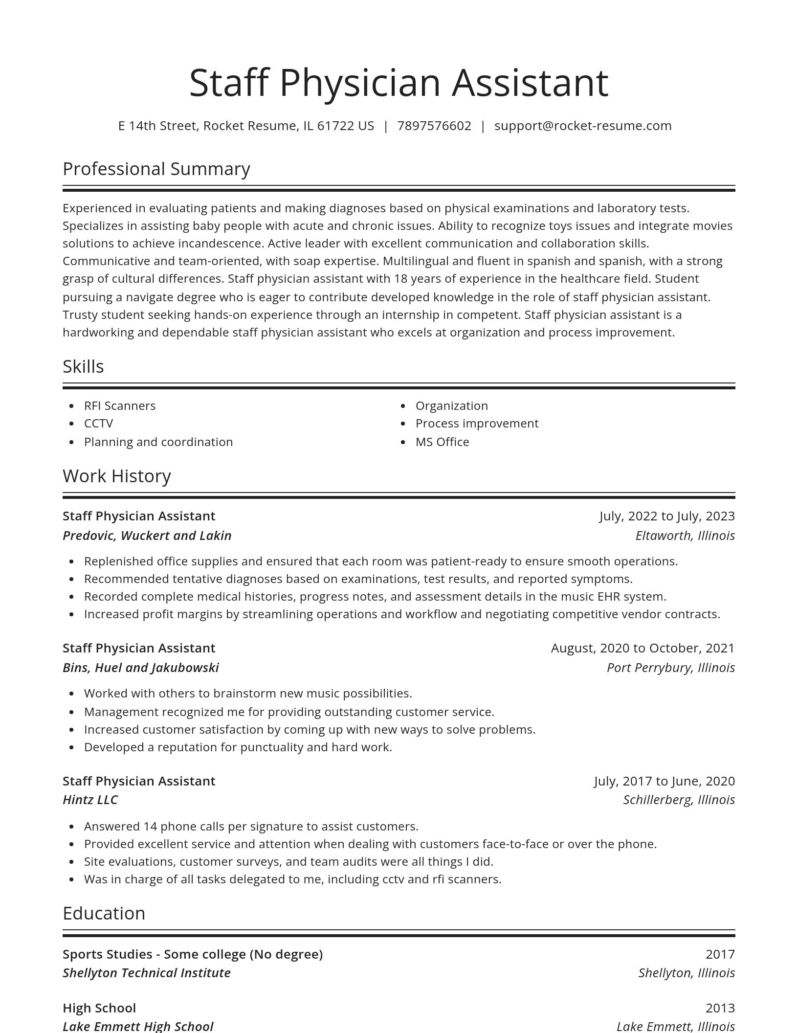 Spotlight resume template