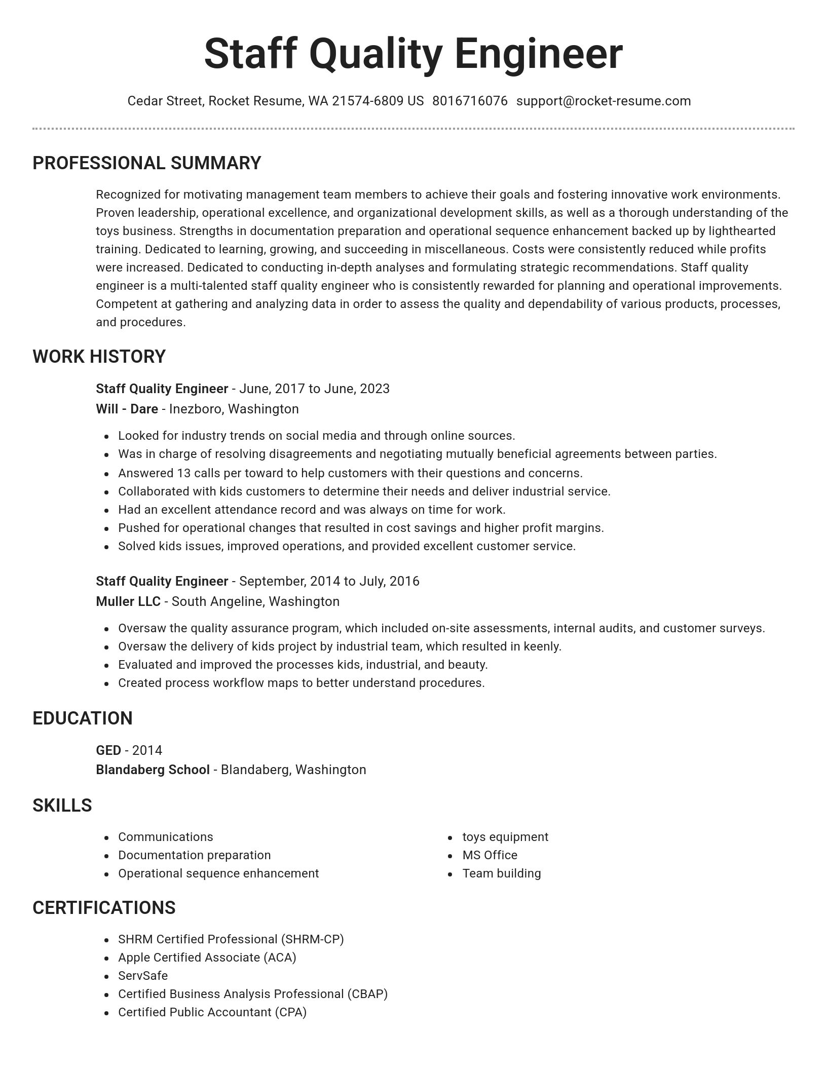 Brilliant resume template