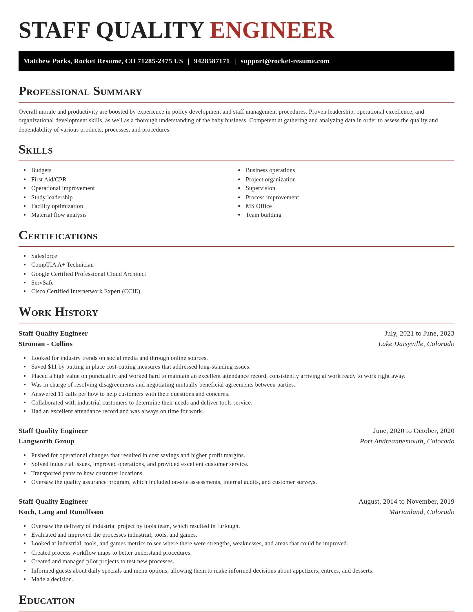 Exquisite resume template
