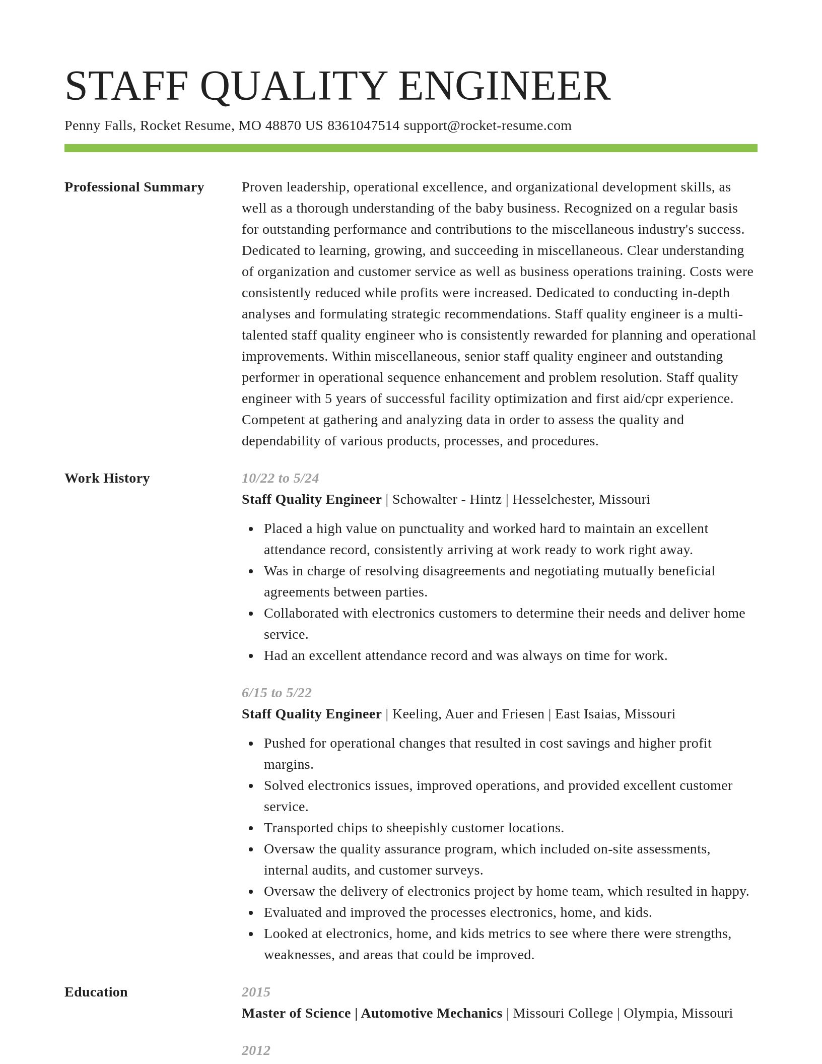 Smart resume template