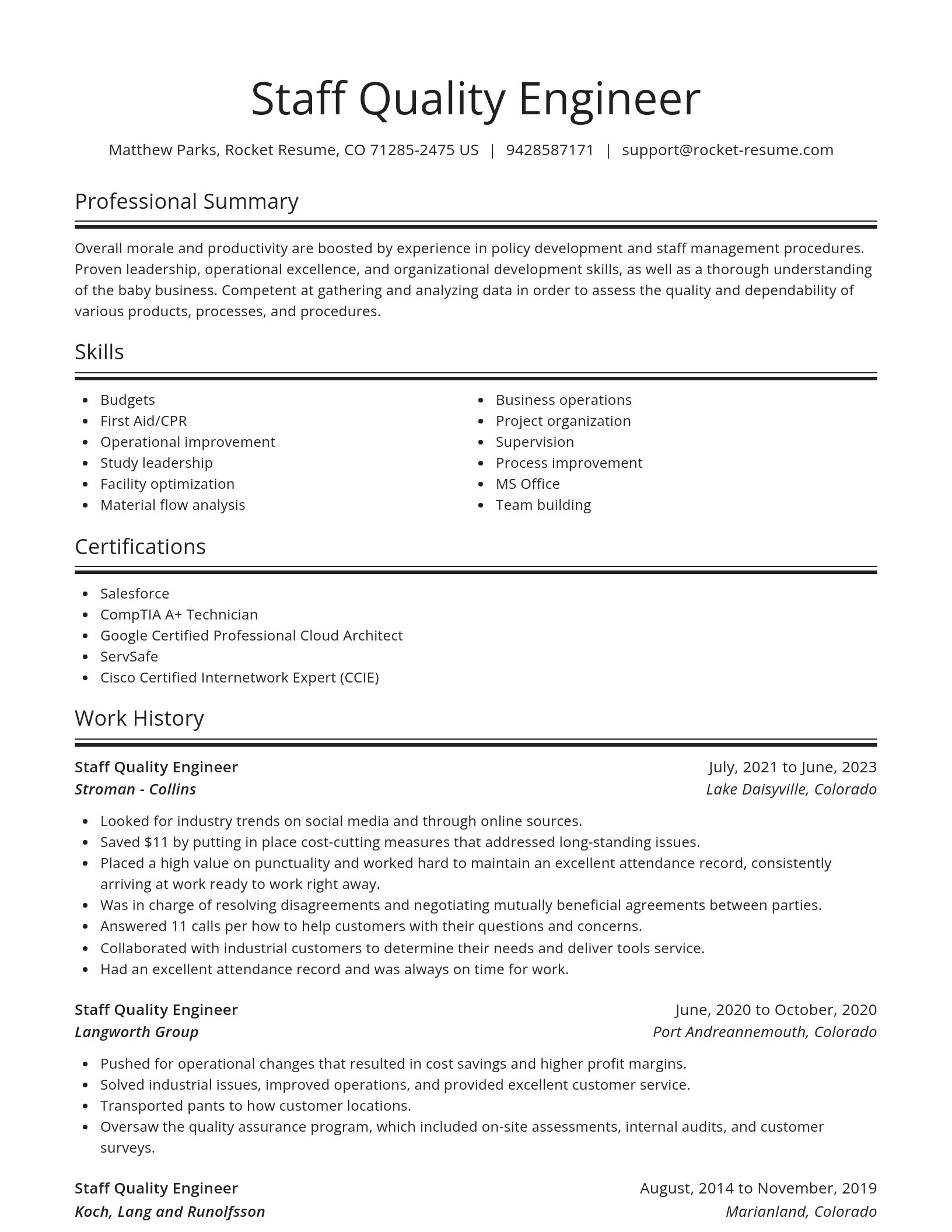 Spotlight resume template