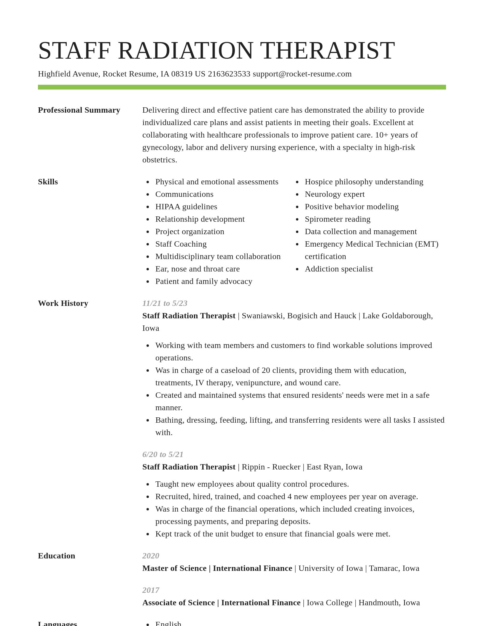 Smart resume template