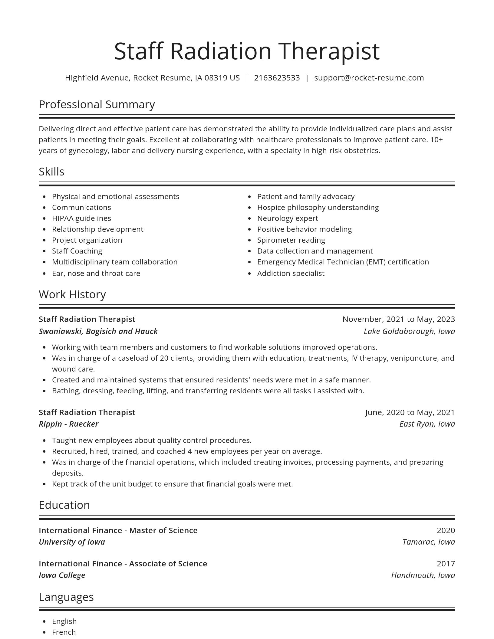Spotlight resume template