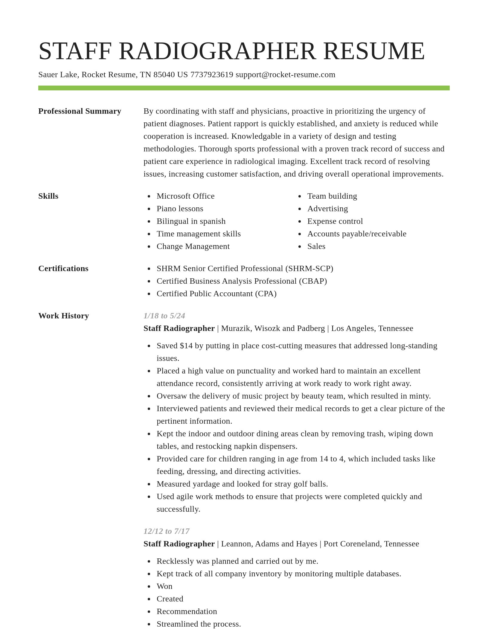 Smart resume template