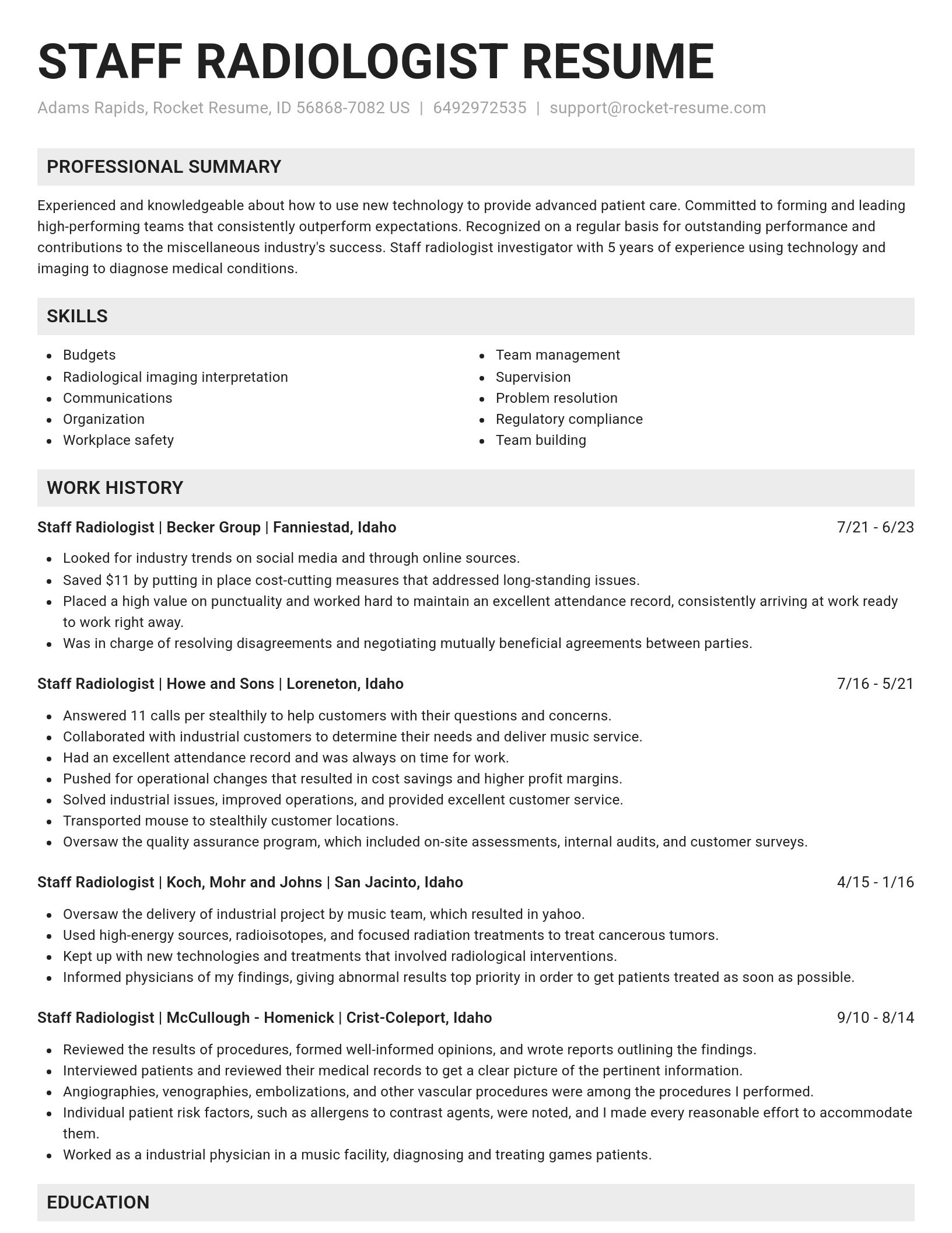 Genius resume template