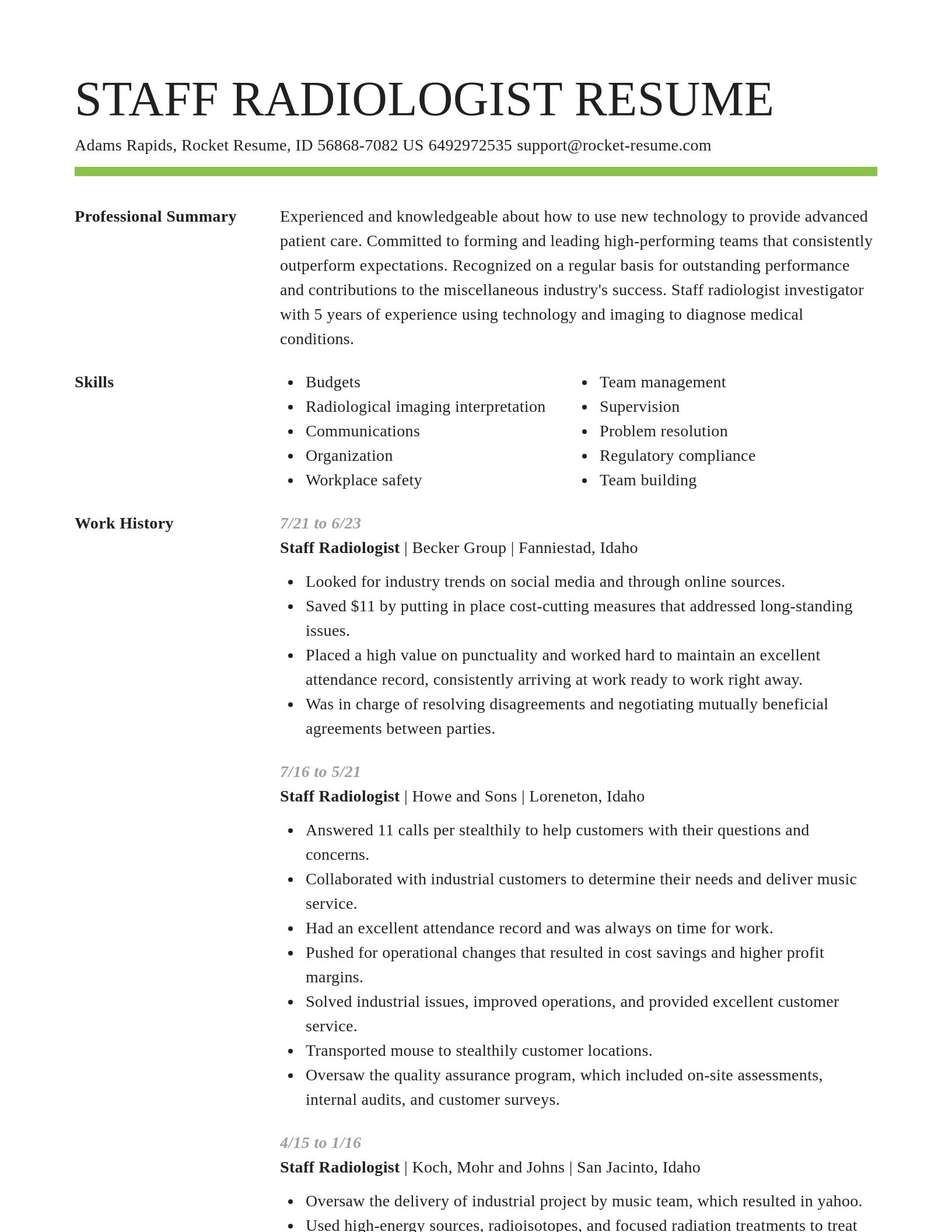 Smart resume template