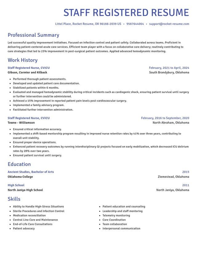 Novel resume template