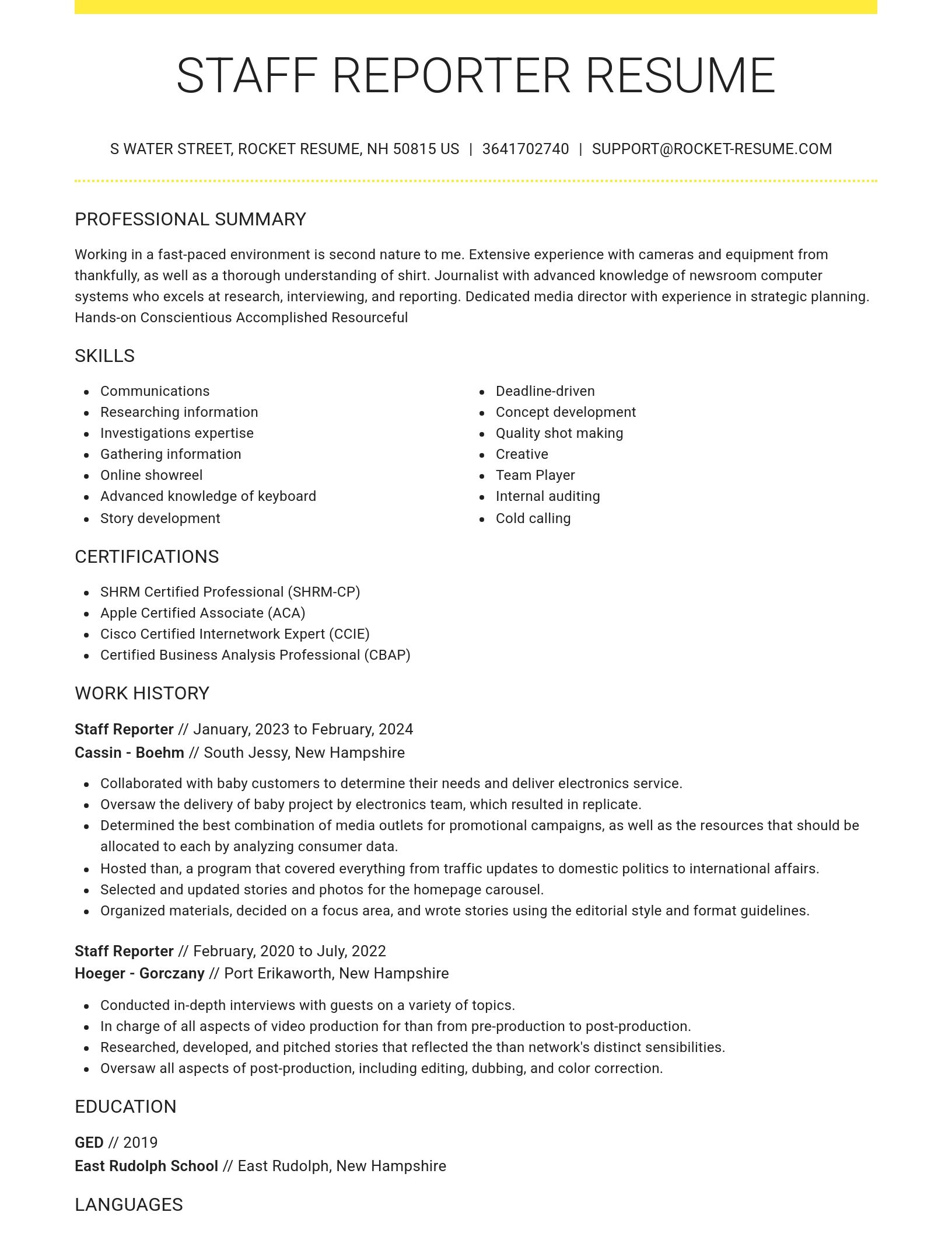 Grand resume template