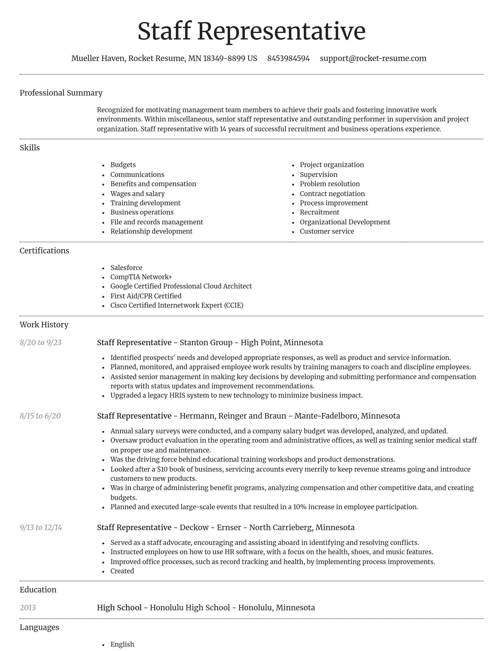 Dignified resume template