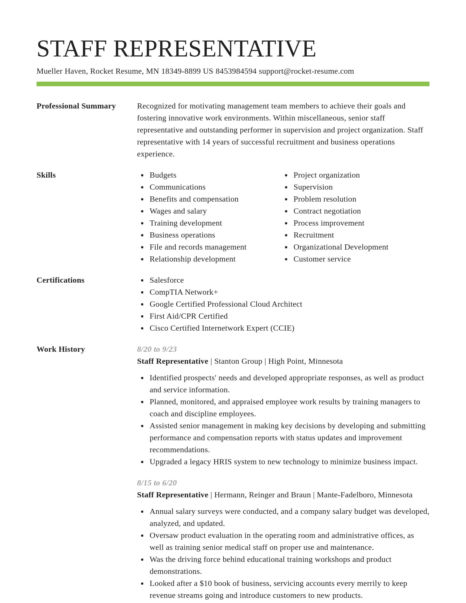 Smart resume template