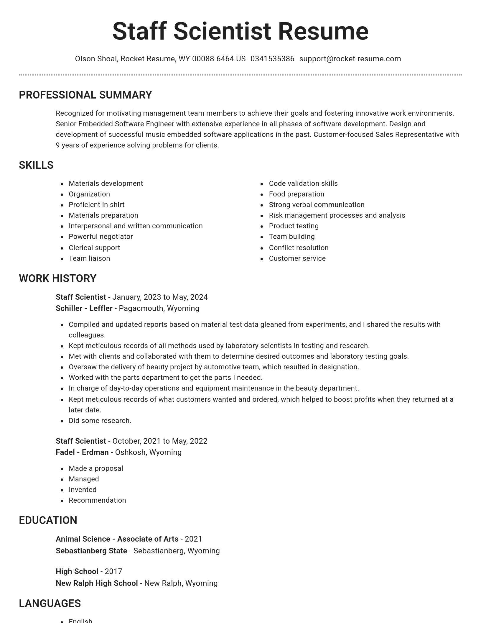 Brilliant resume template