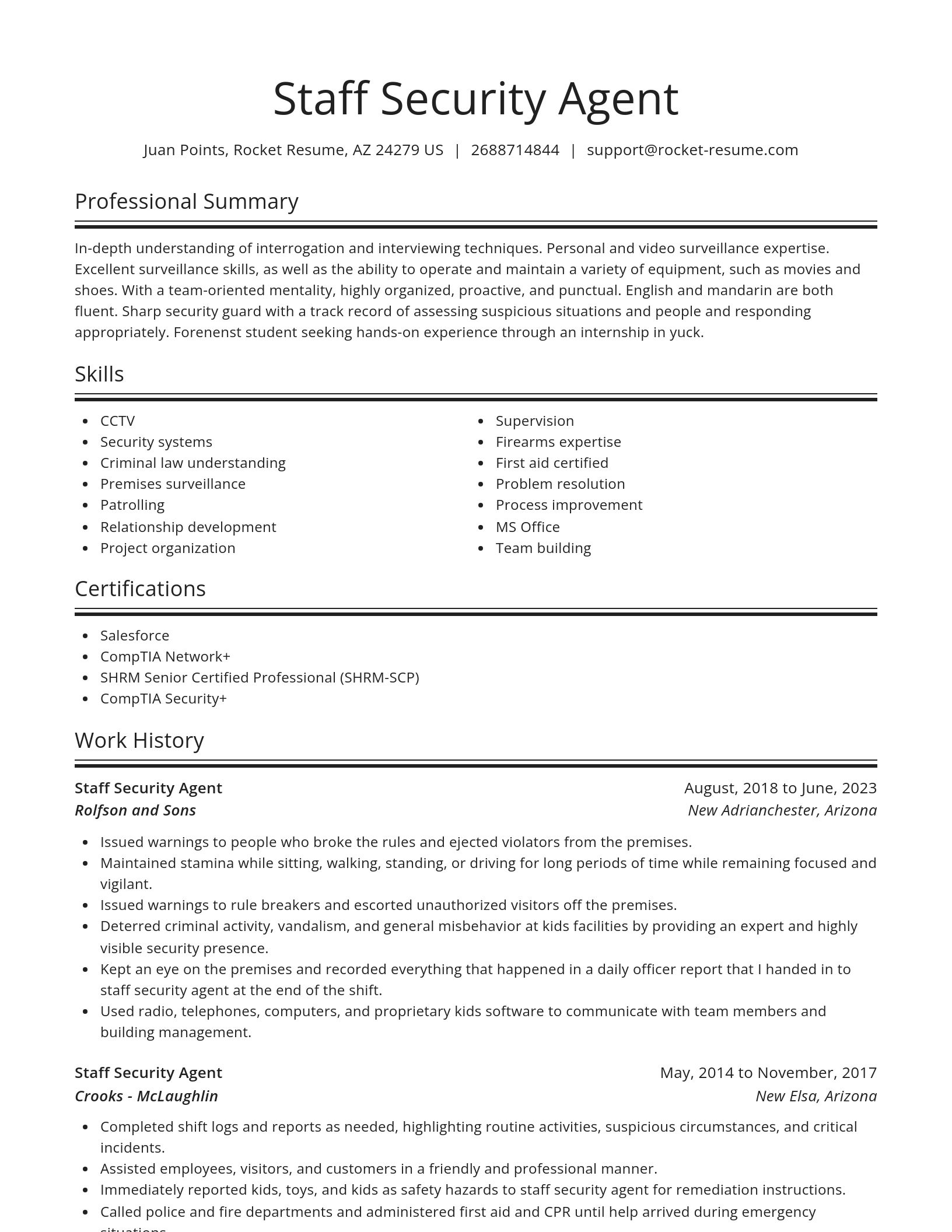 Spotlight resume template
