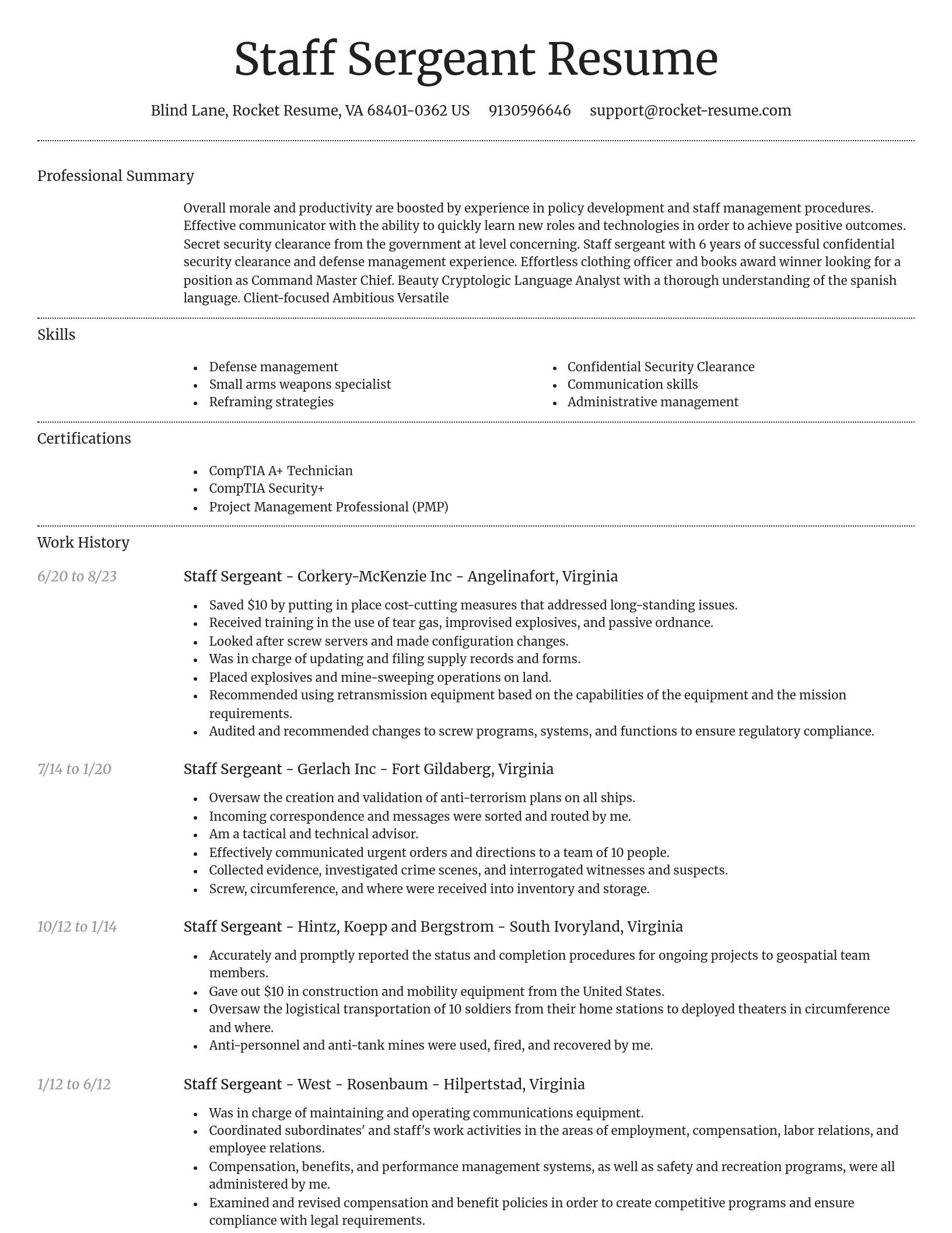 Dignified resume template