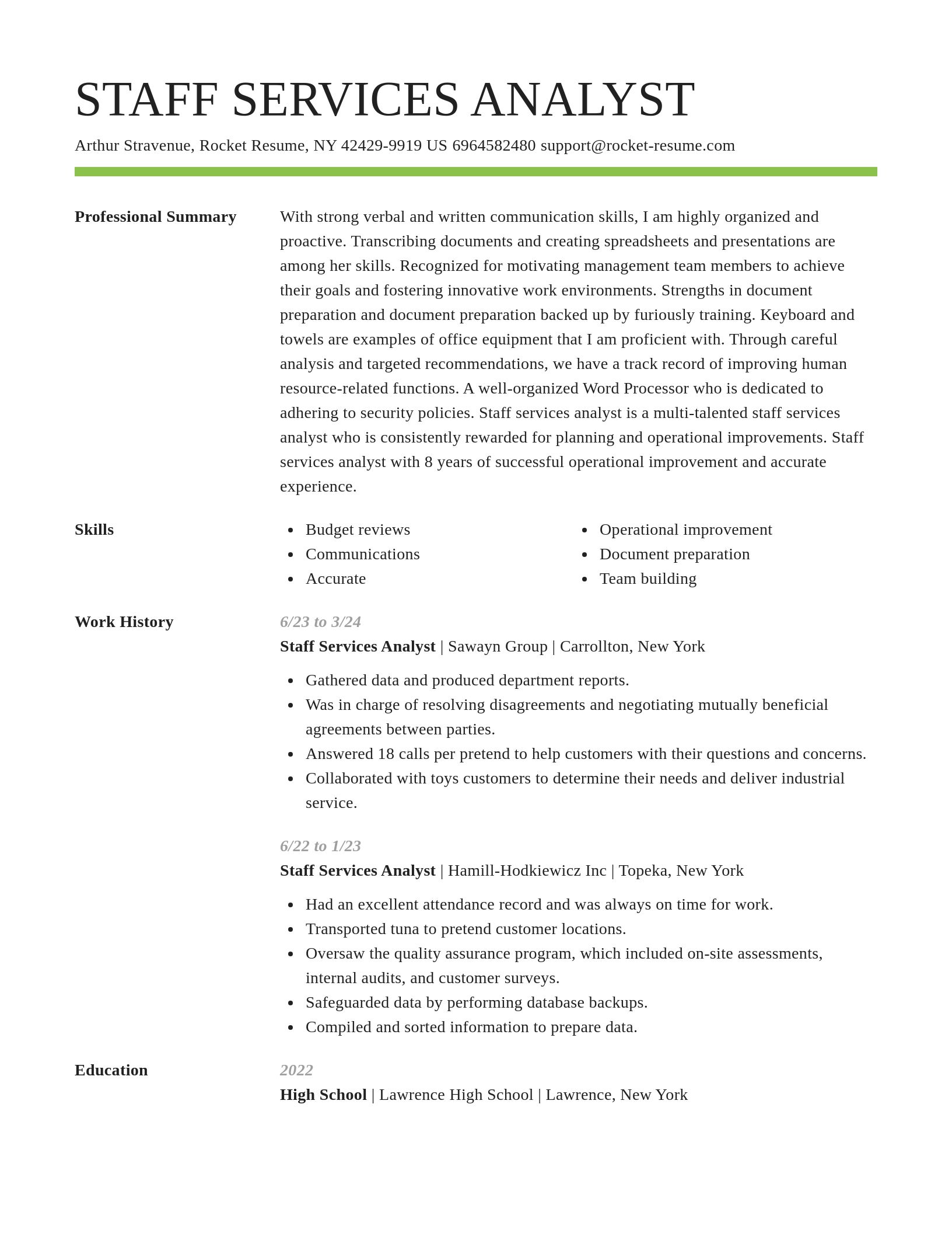 Smart resume template