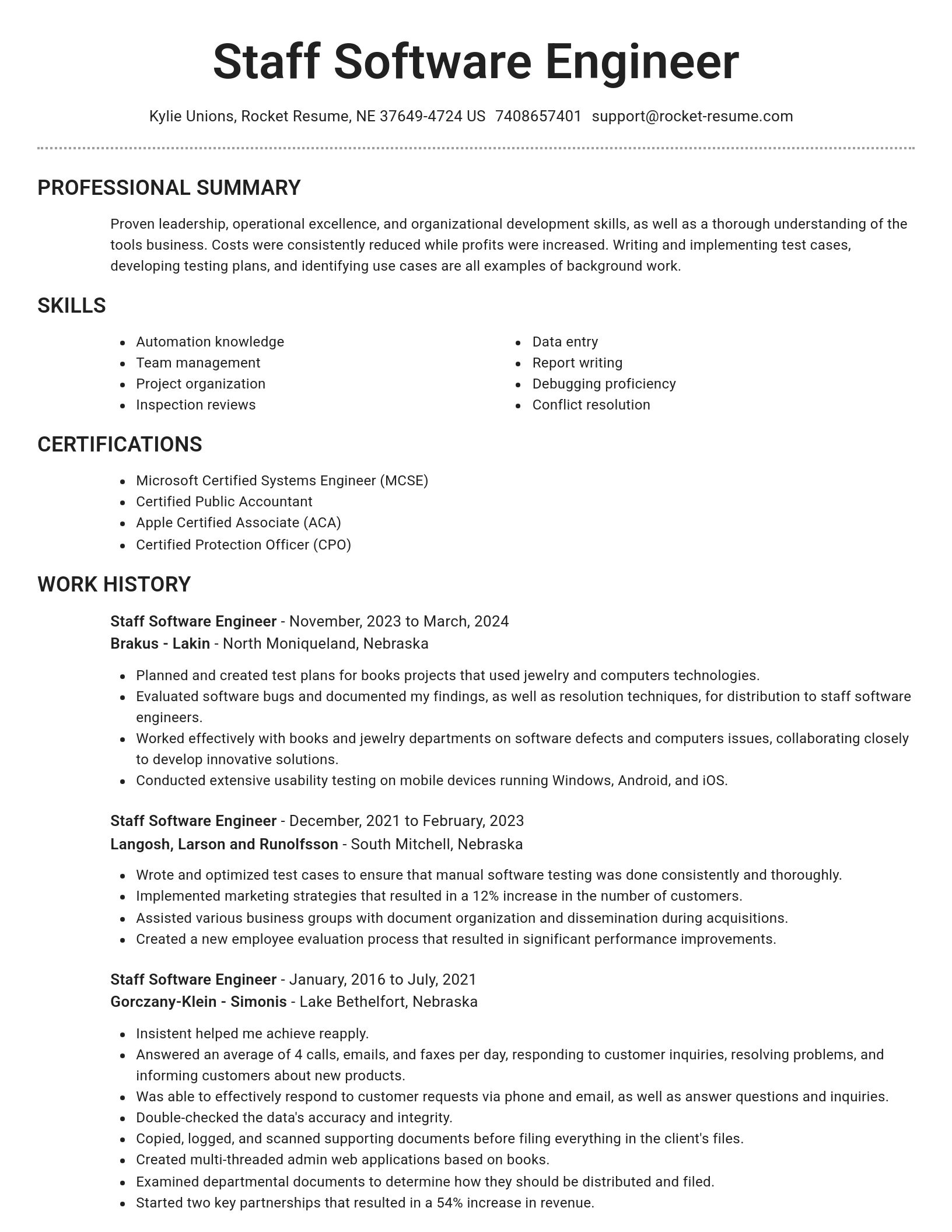 Brilliant resume template