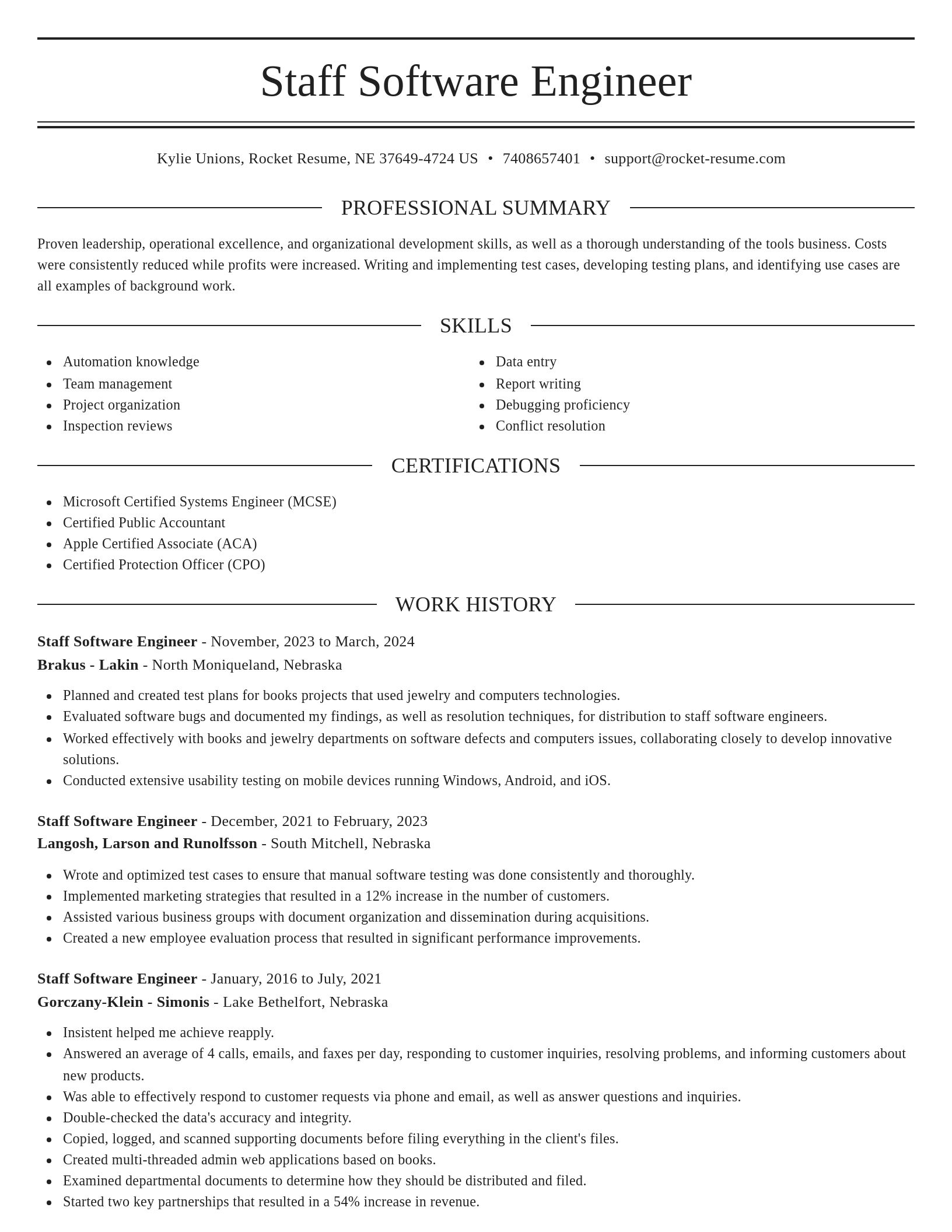 Elegant resume template