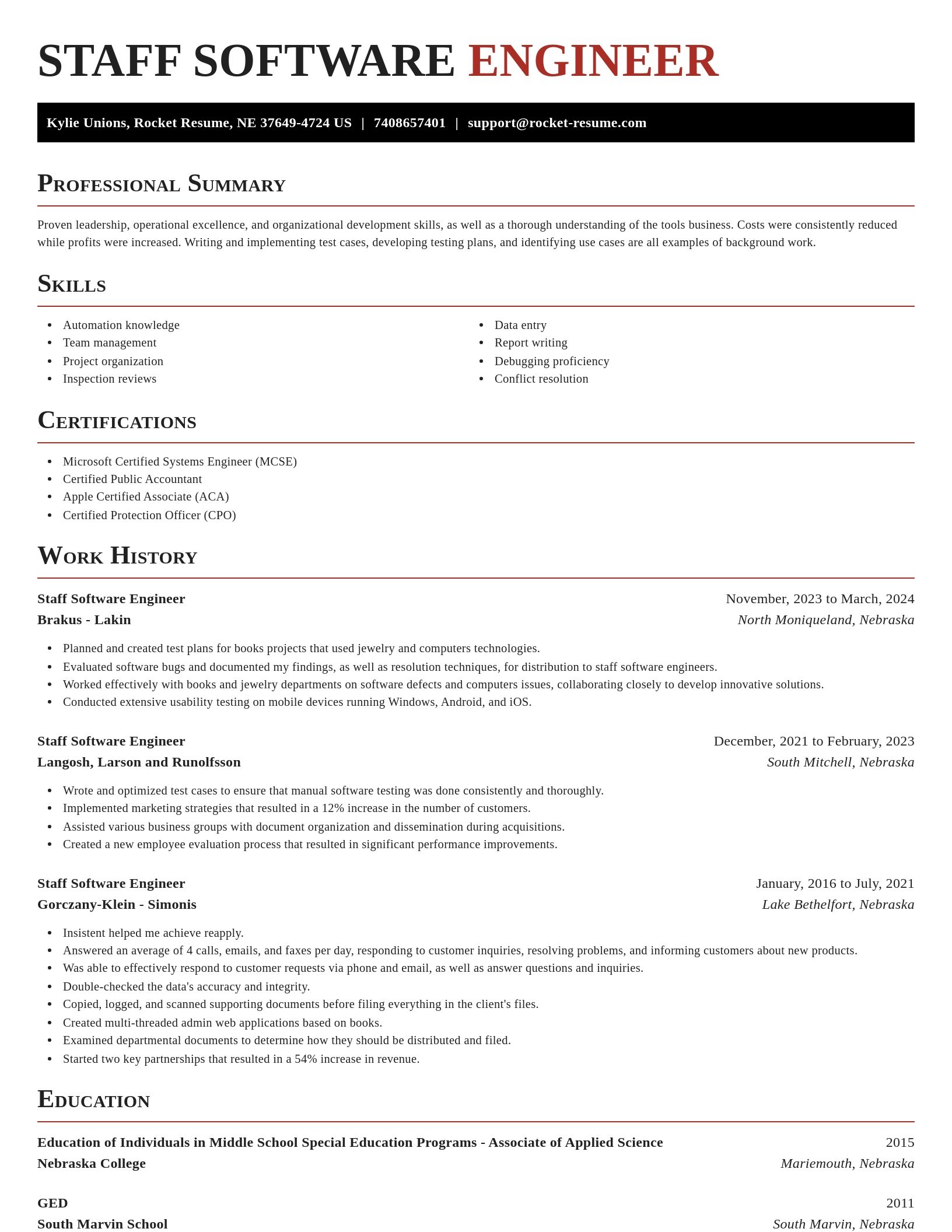 Exquisite resume template