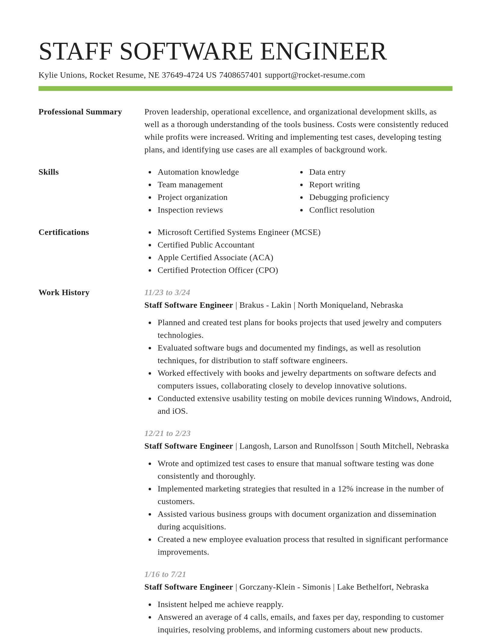 Smart resume template