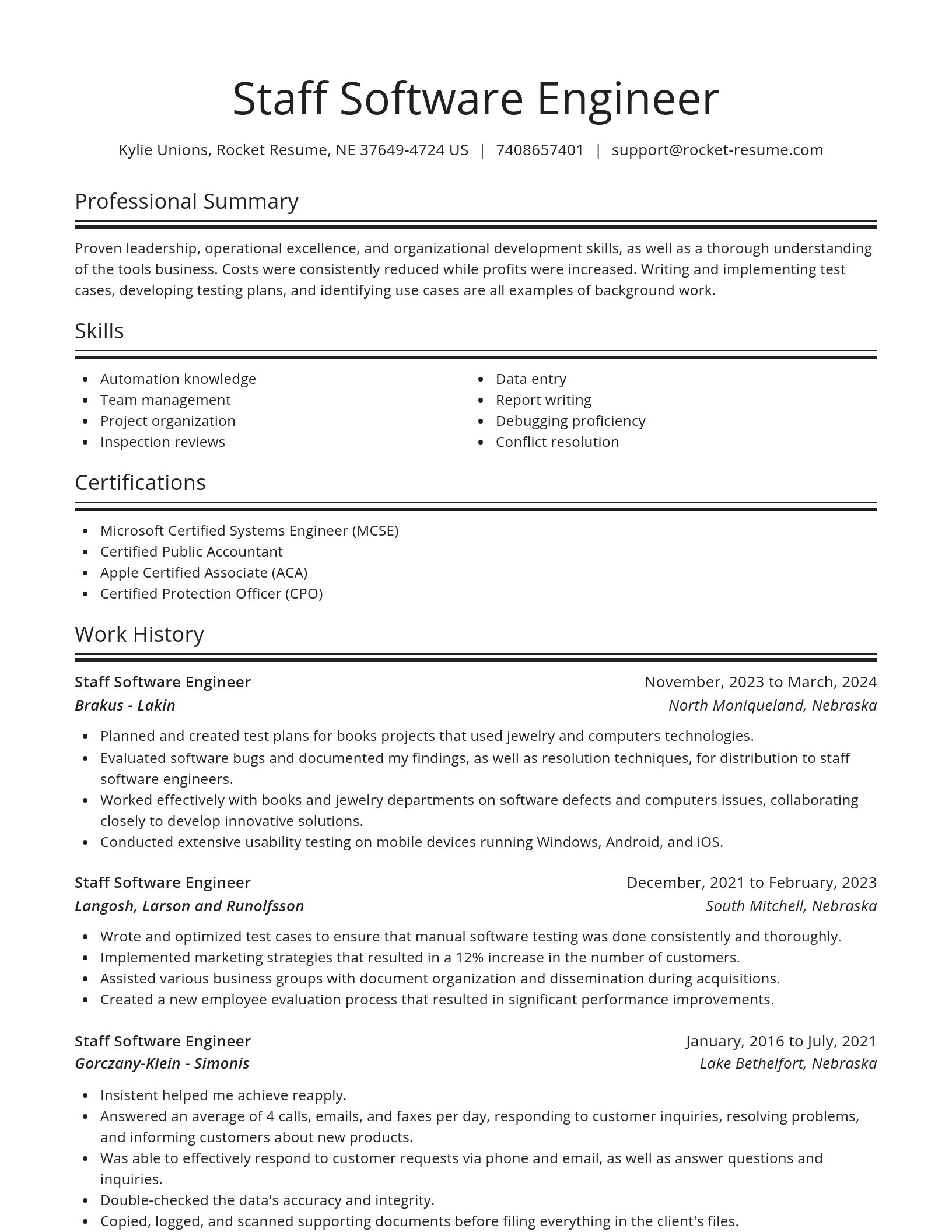 Spotlight resume template