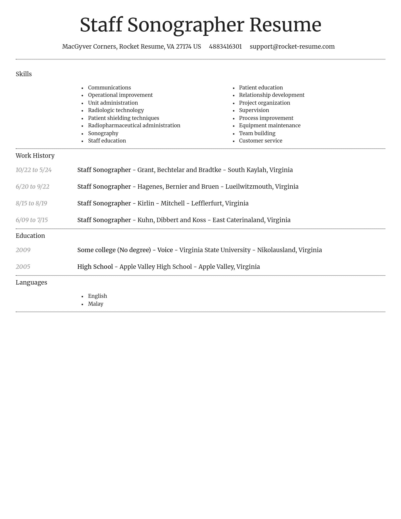 Dignified resume template