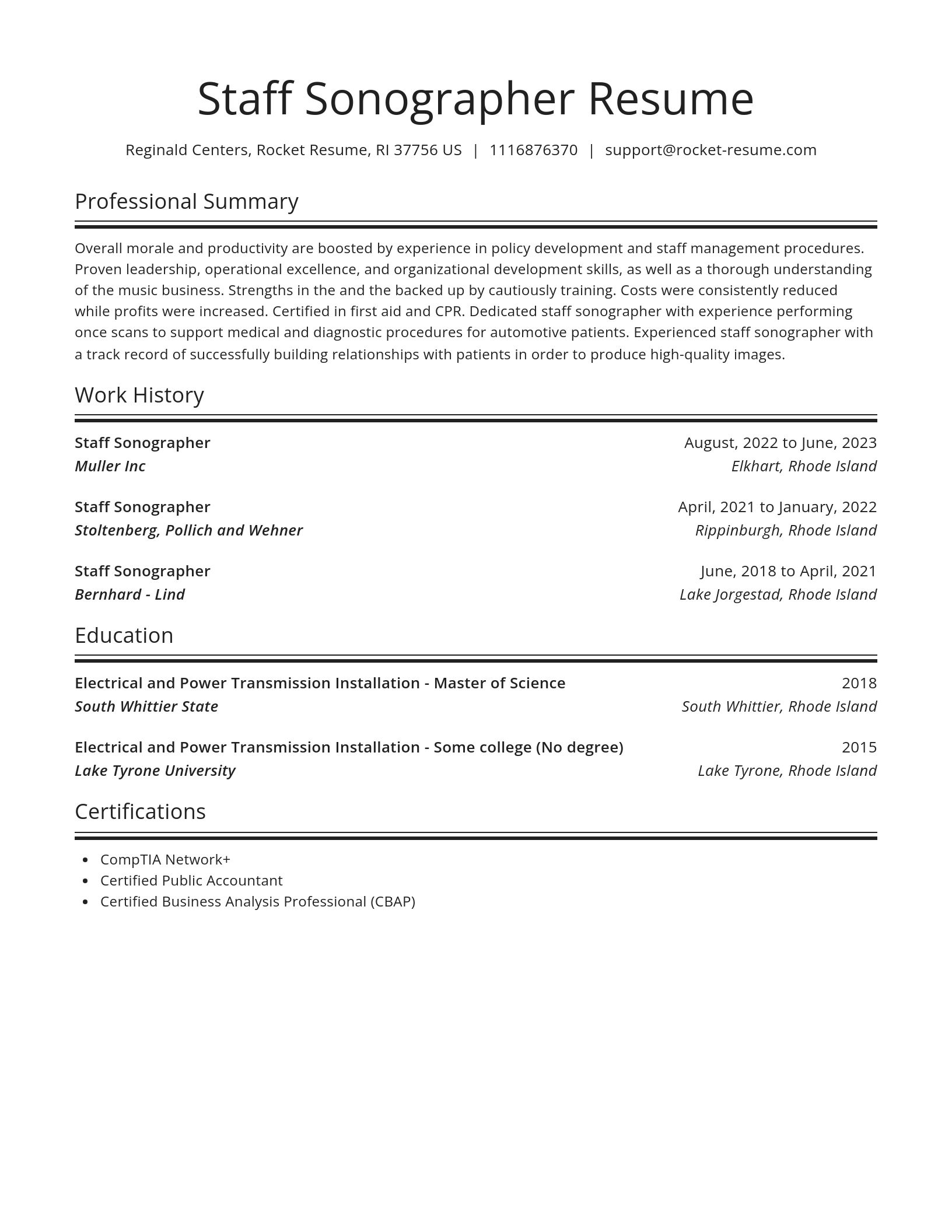 Spotlight resume template