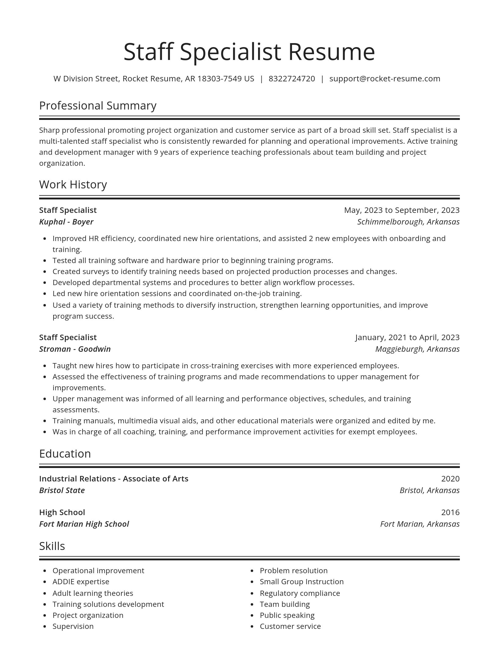 Spotlight resume template