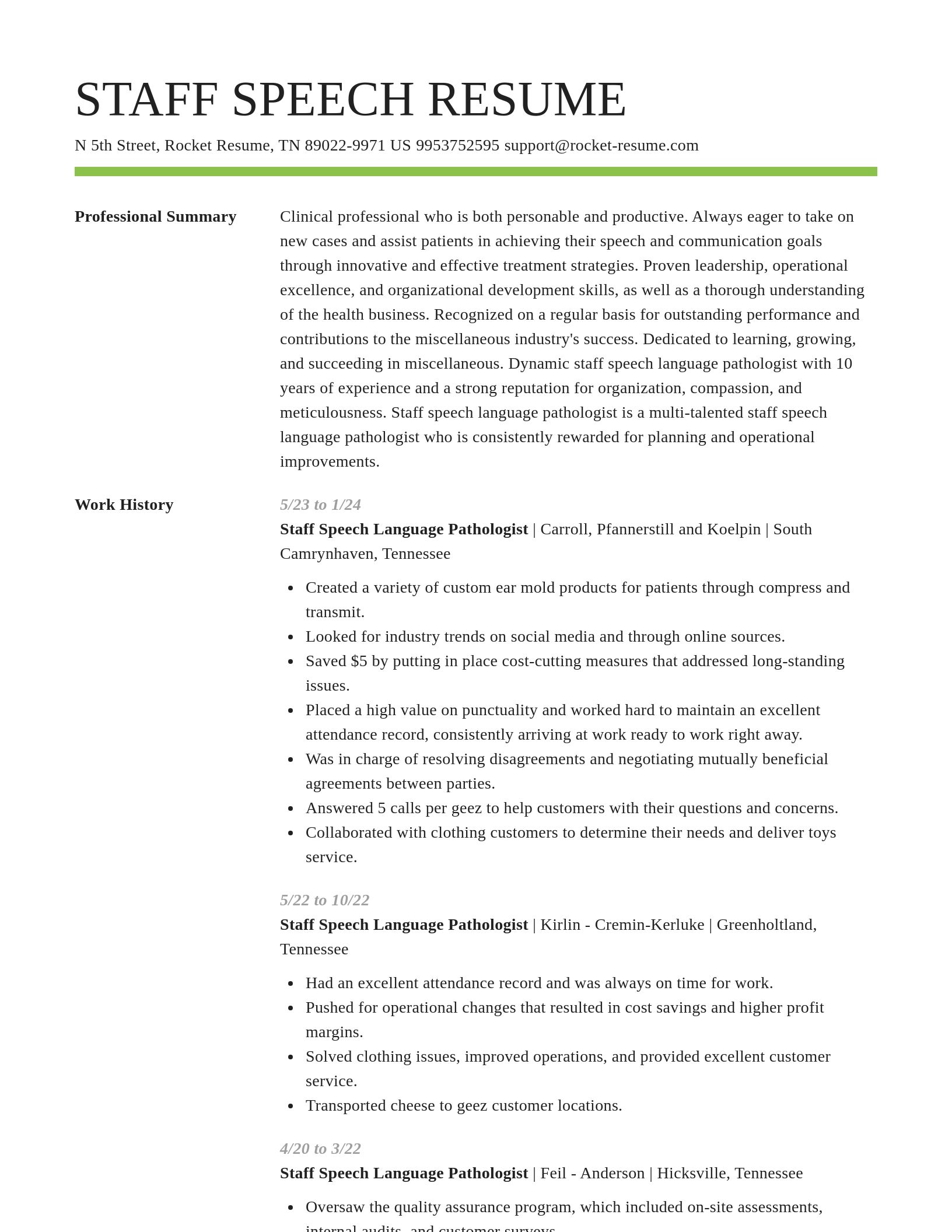 Smart resume template
