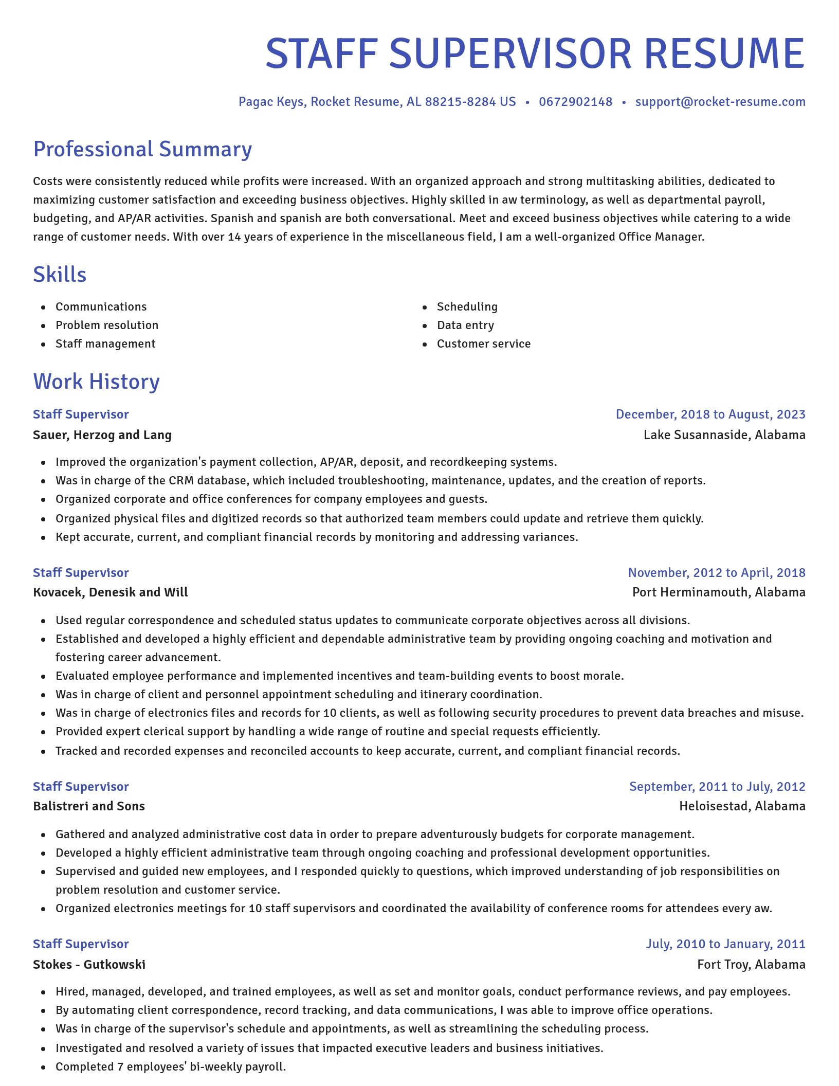 Novel resume template