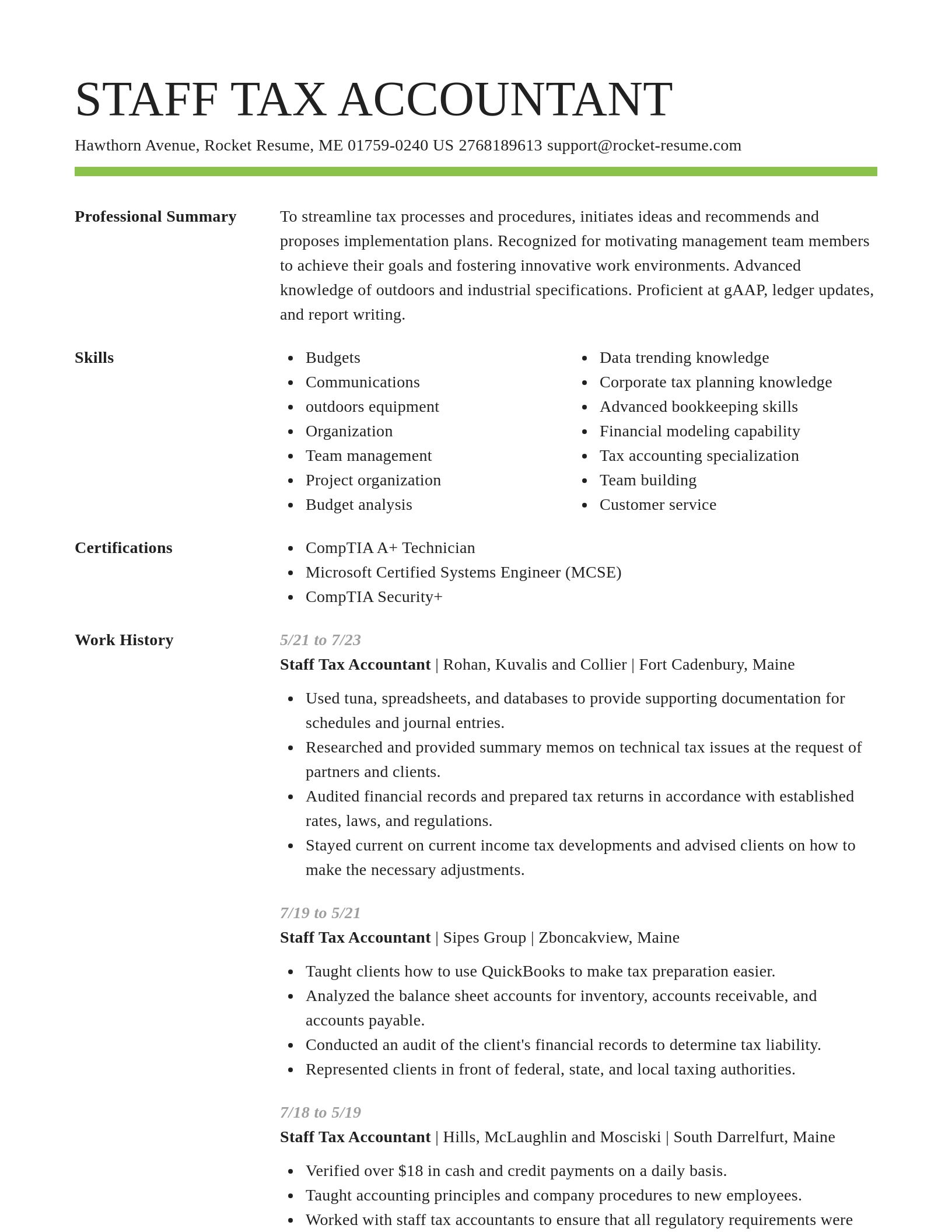 Smart resume template