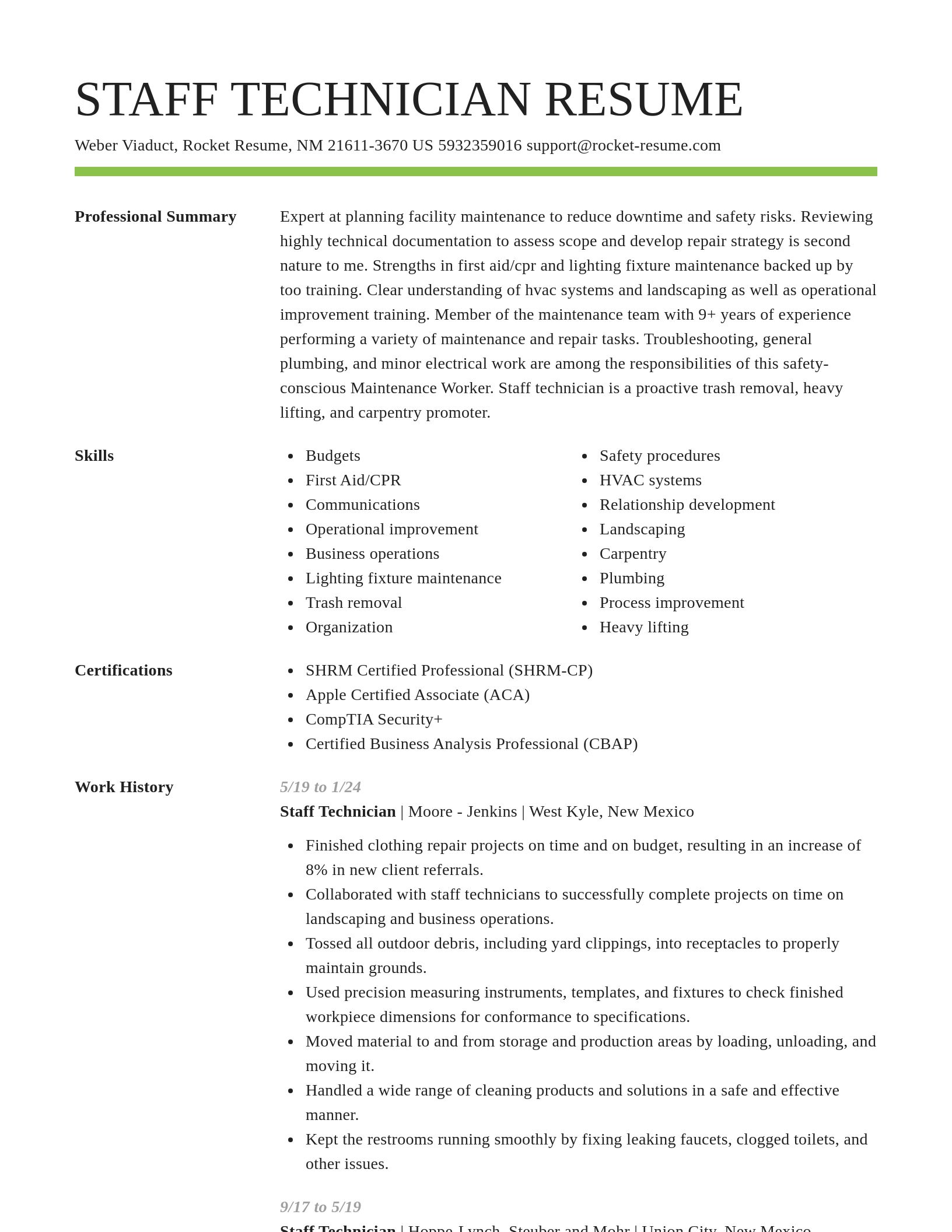 Smart resume template