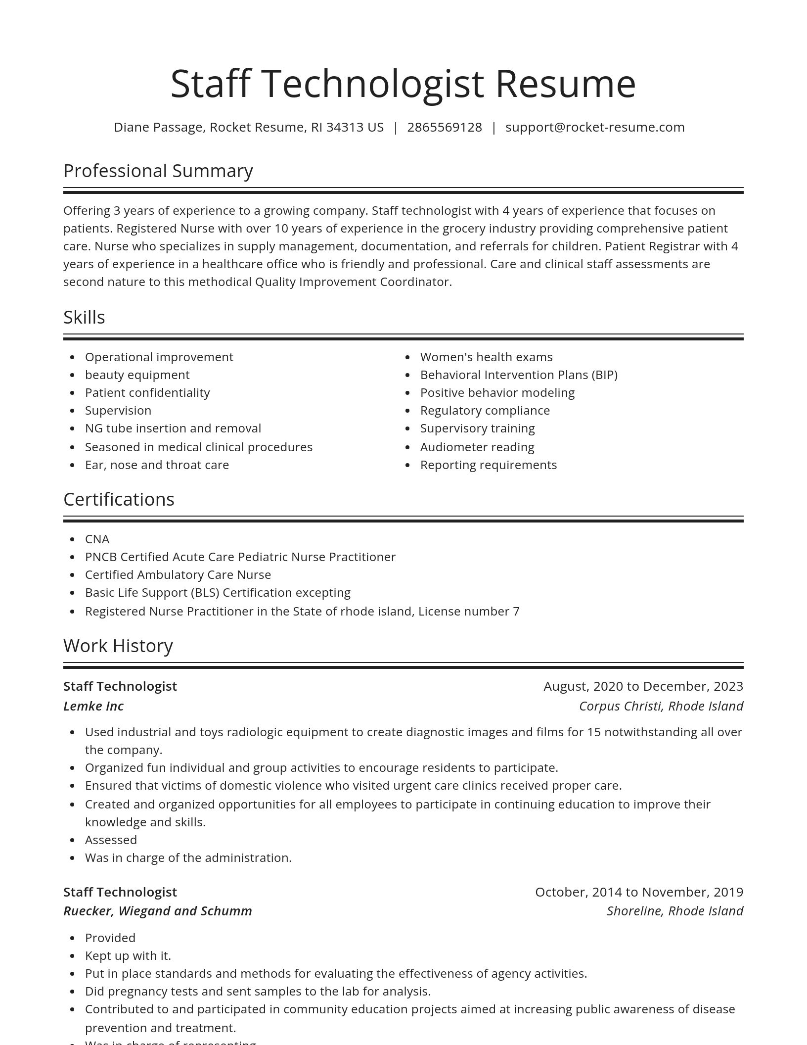 Spotlight resume template
