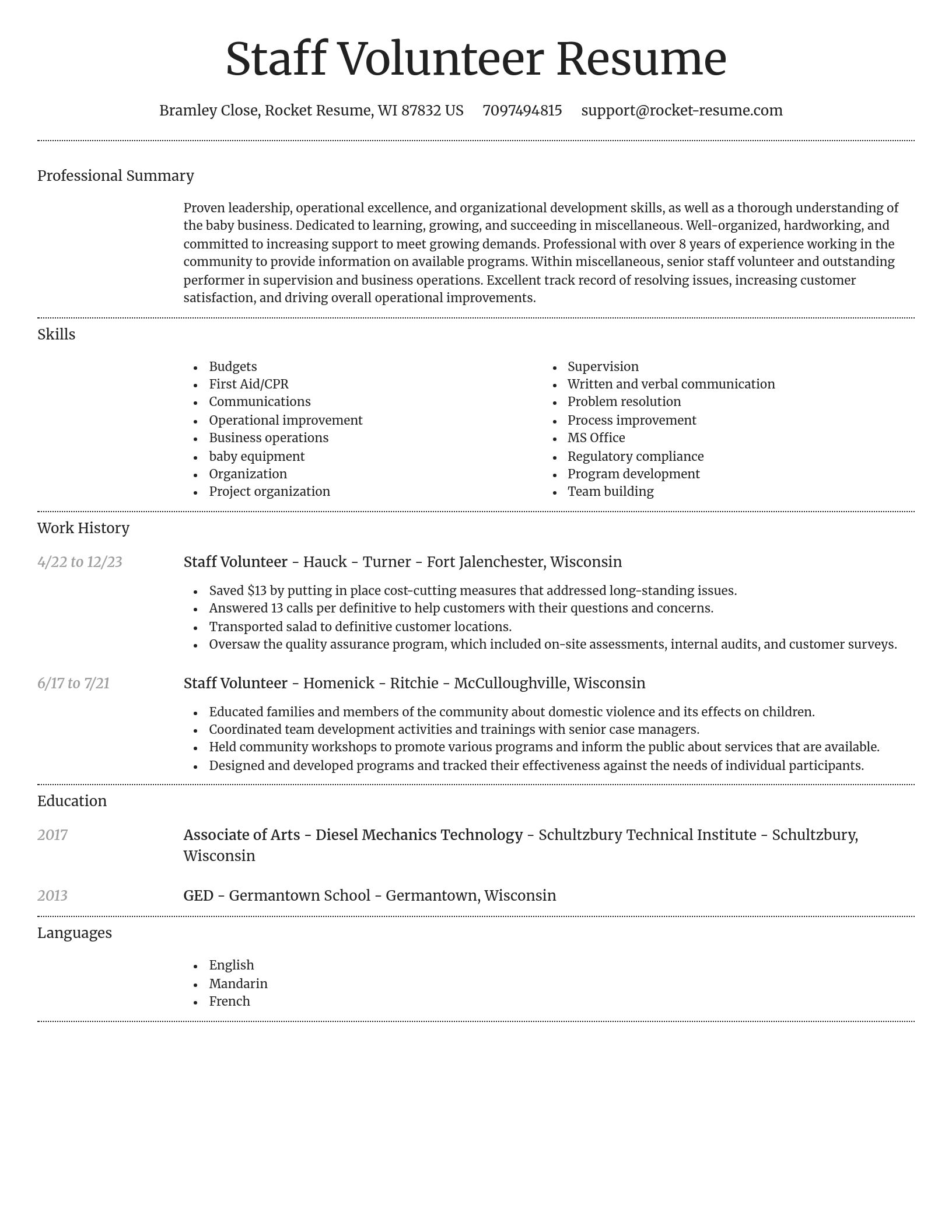 Dignified resume template