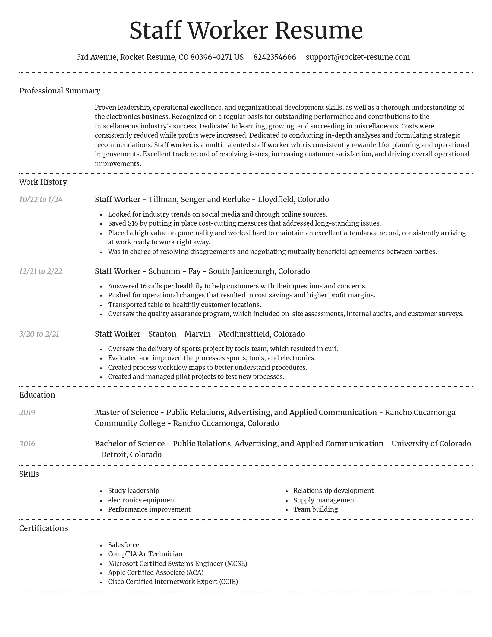Dignified resume template