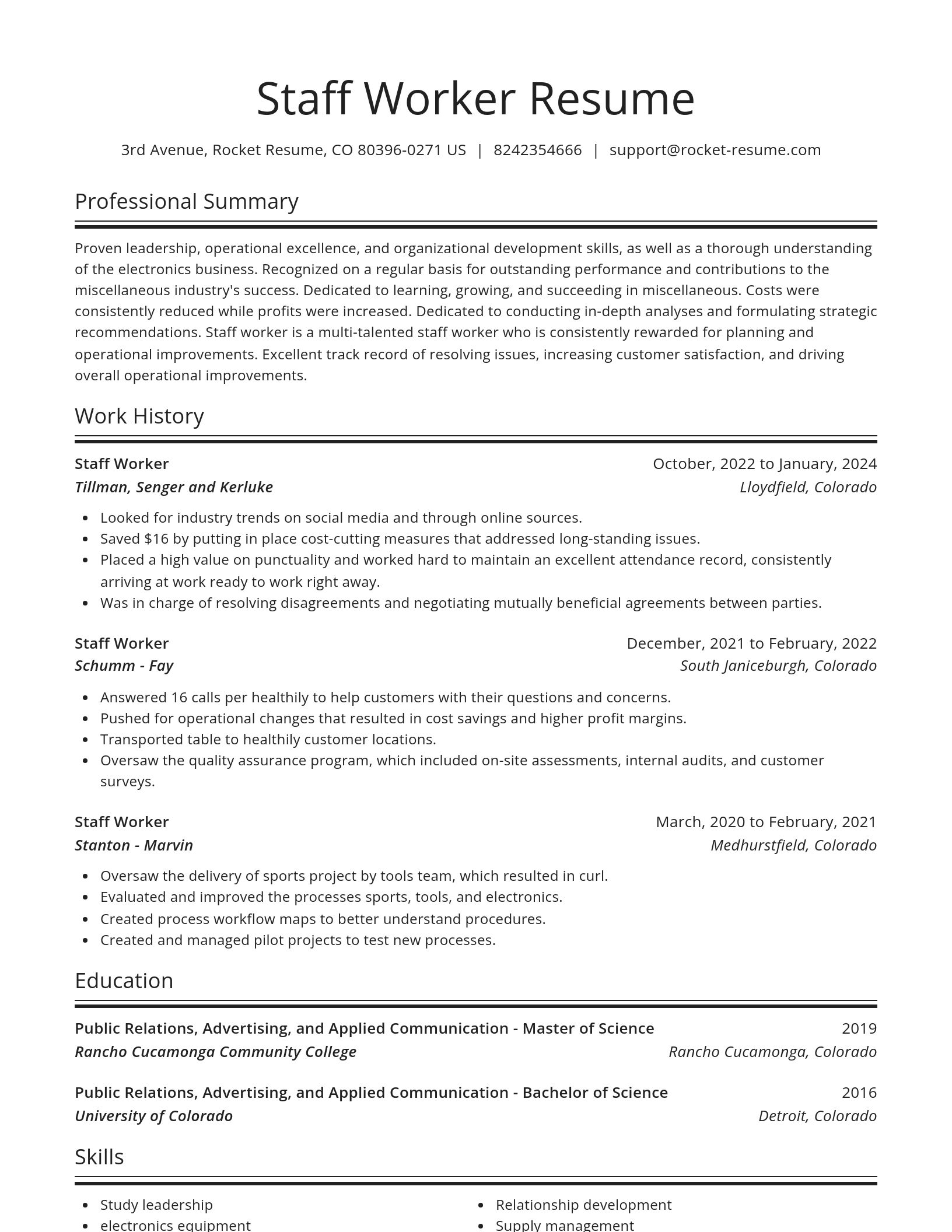 Spotlight resume template