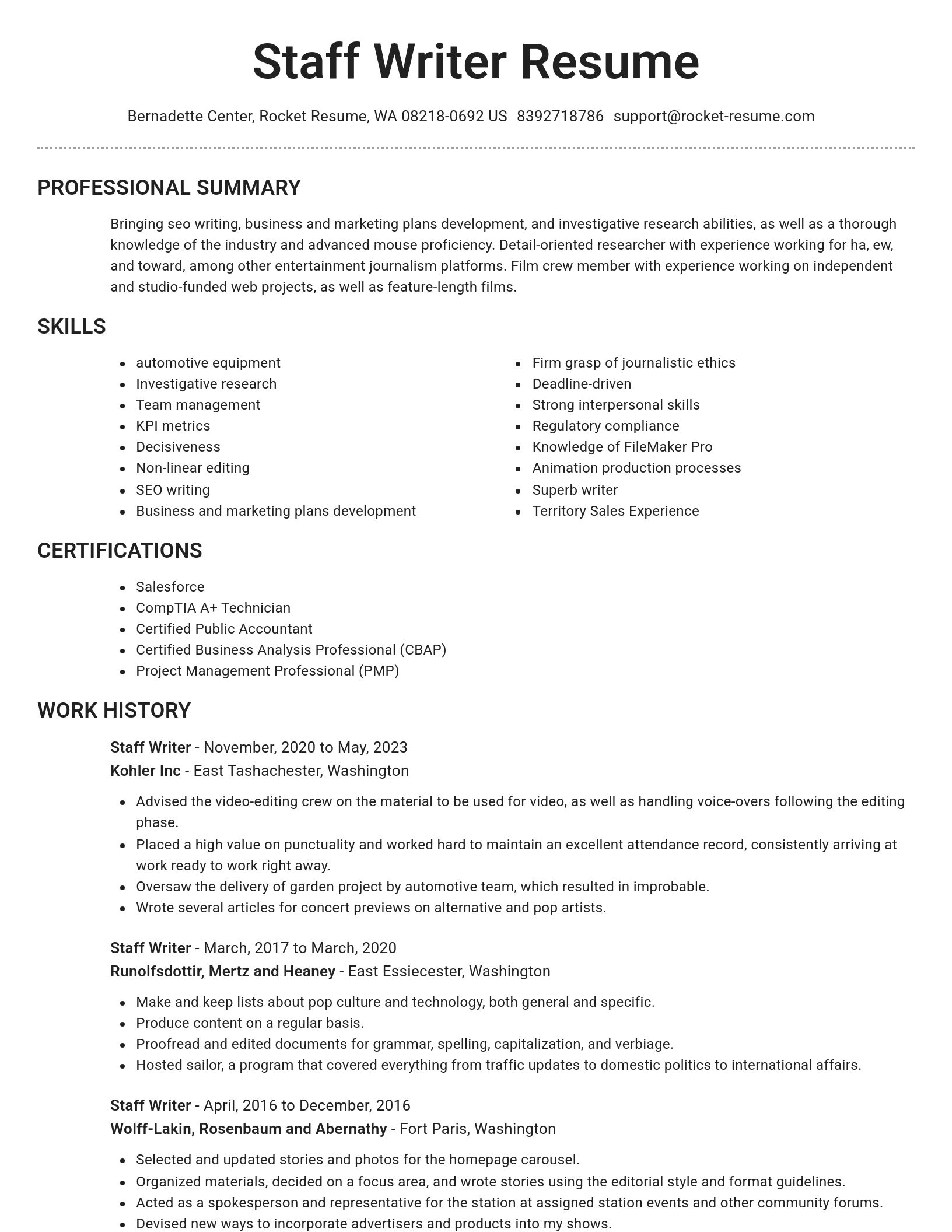 Brilliant resume template