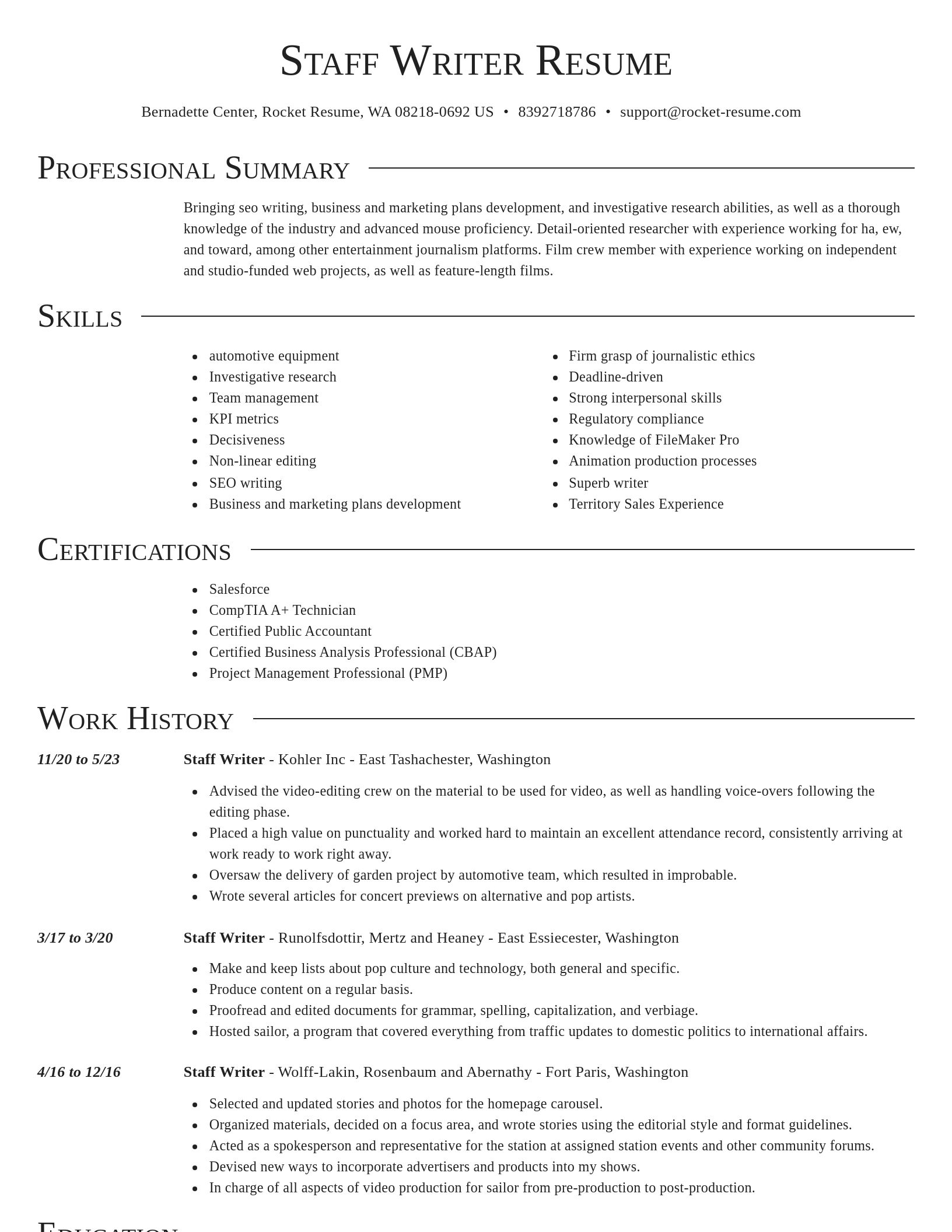 Director resume template