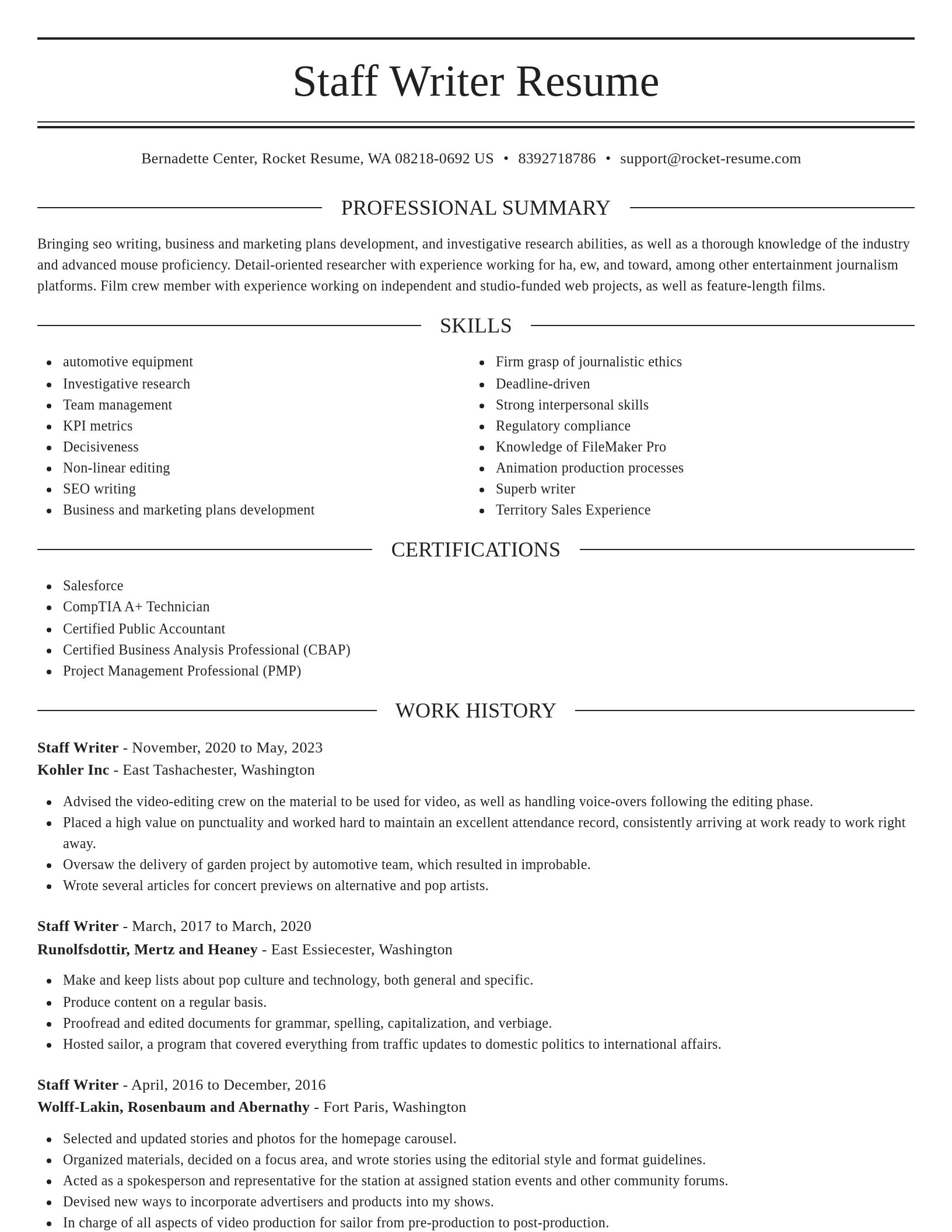 Elegant resume template