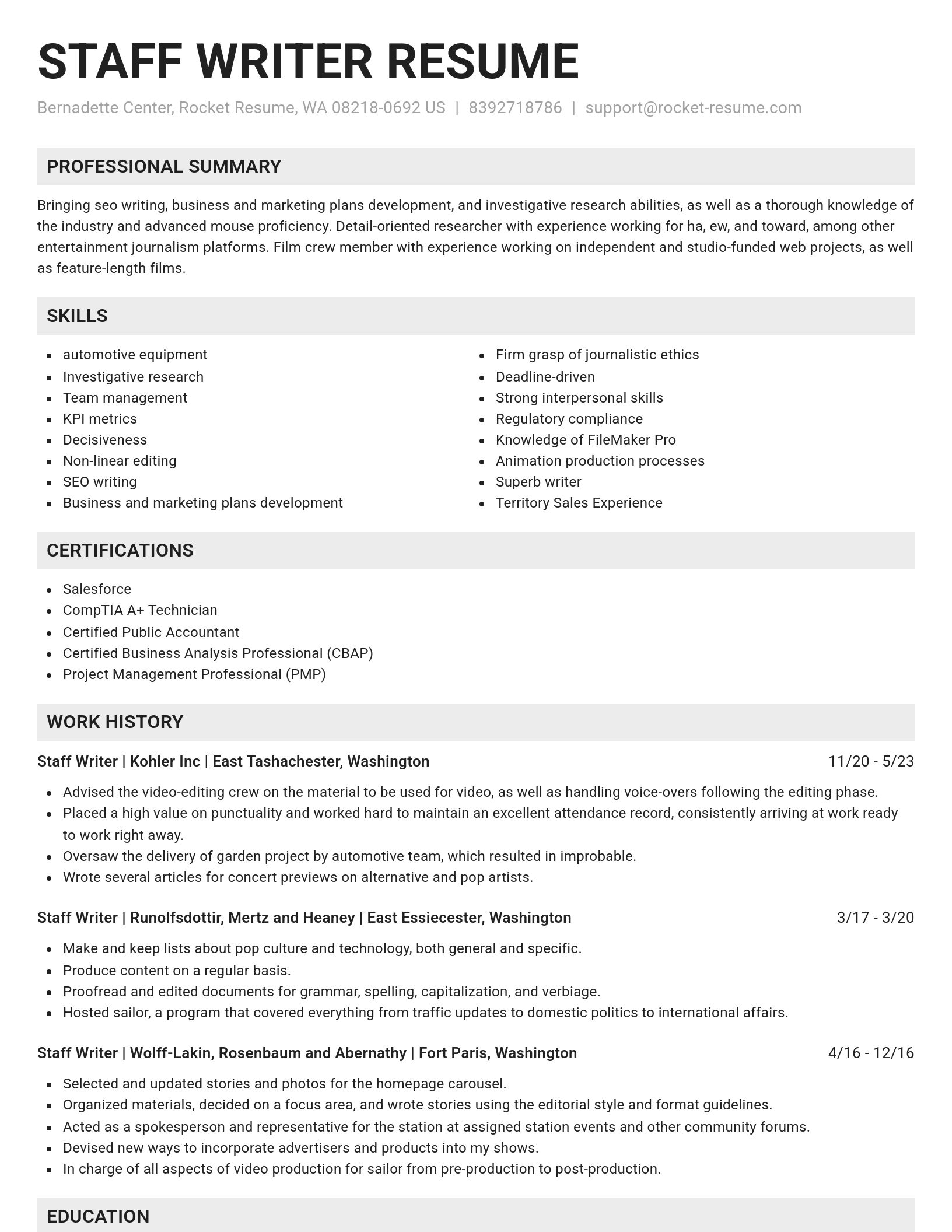Genius resume template