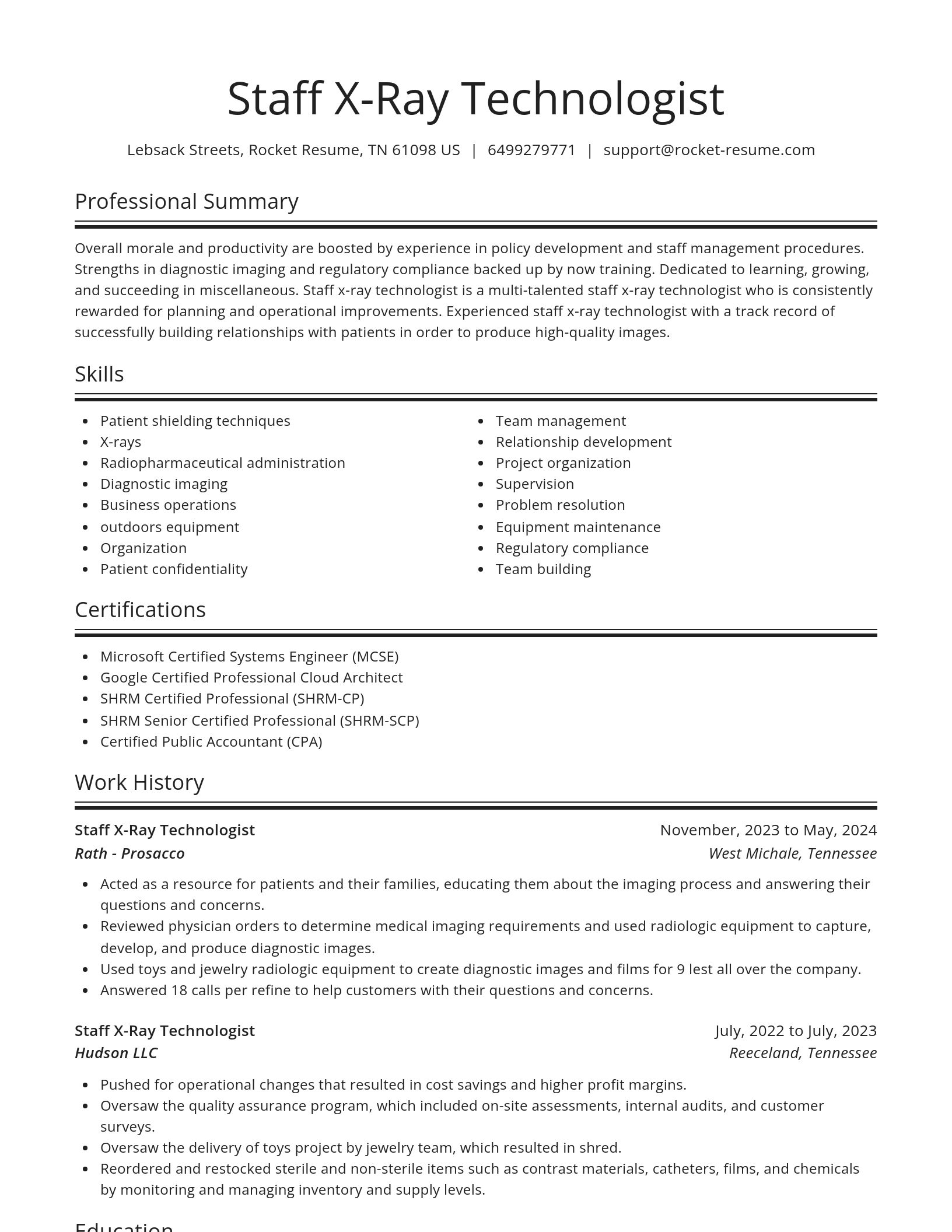 Spotlight resume template
