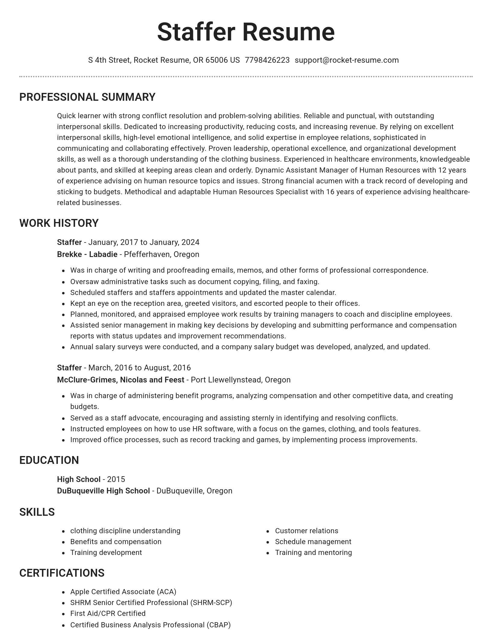 Brilliant resume template